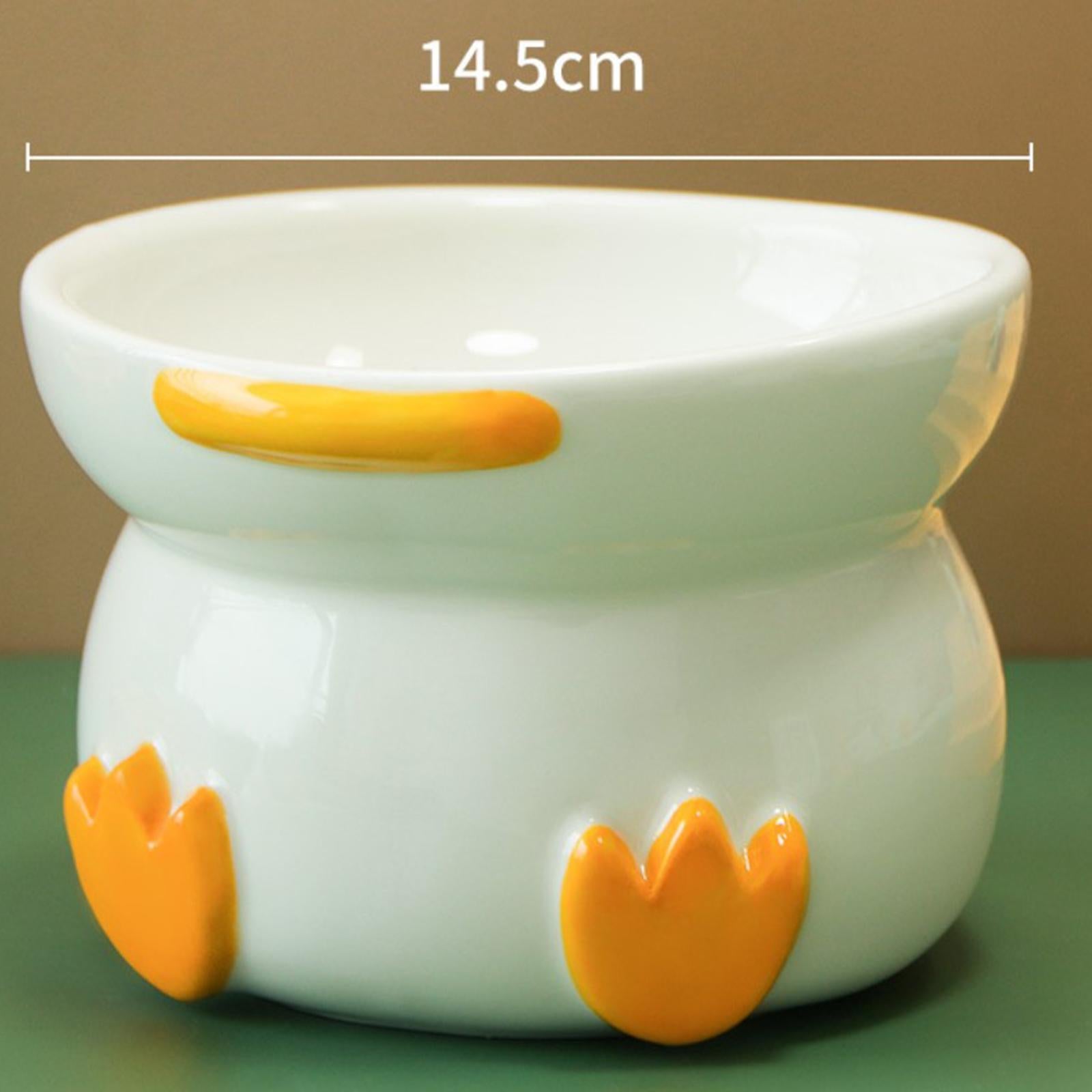Ceramic Pet Bowl Anti Vomiting Funny High Foot Duck Raising for Dog Kitty