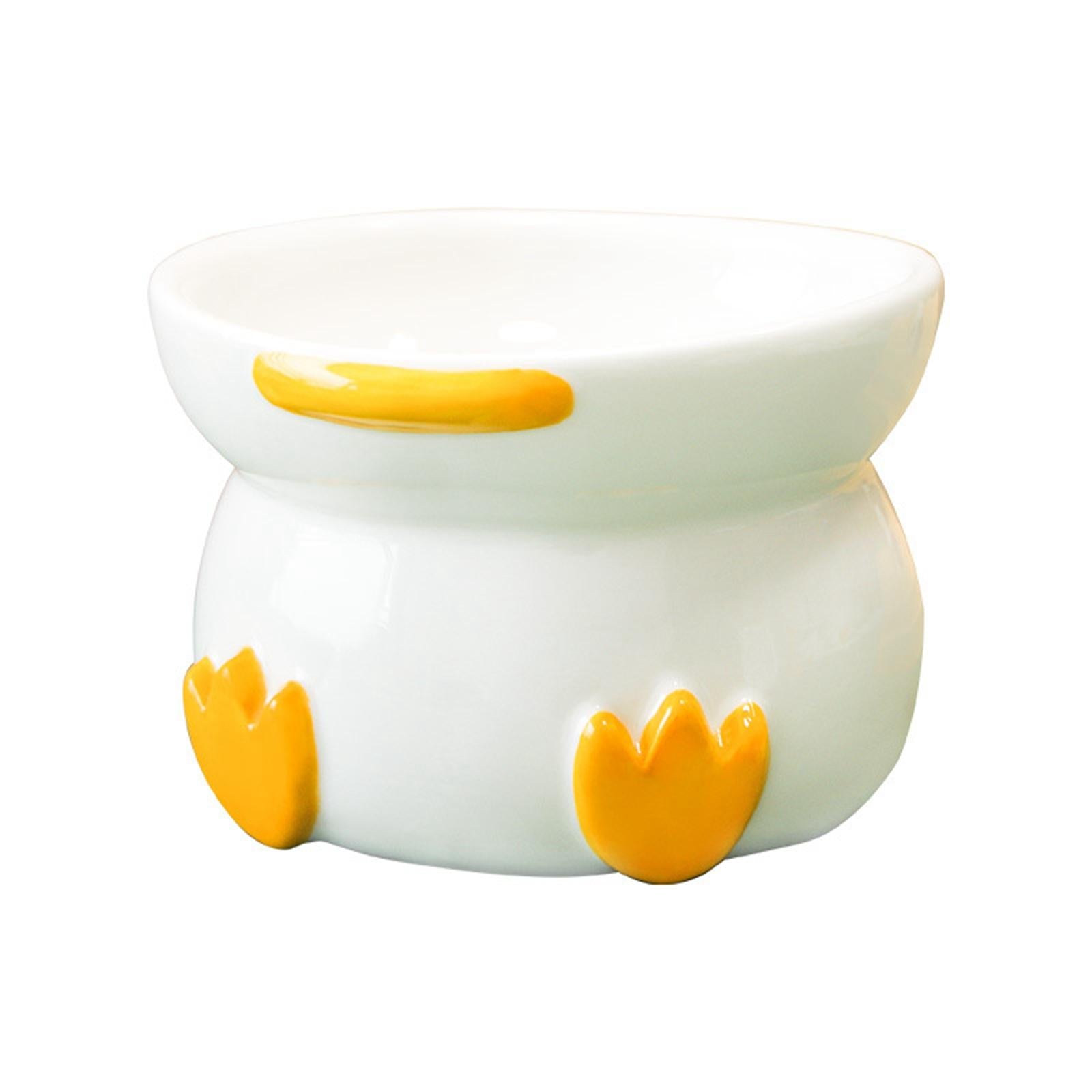 Ceramic Pet Bowl Anti Vomiting Funny High Foot Duck Raising for Dog Kitty