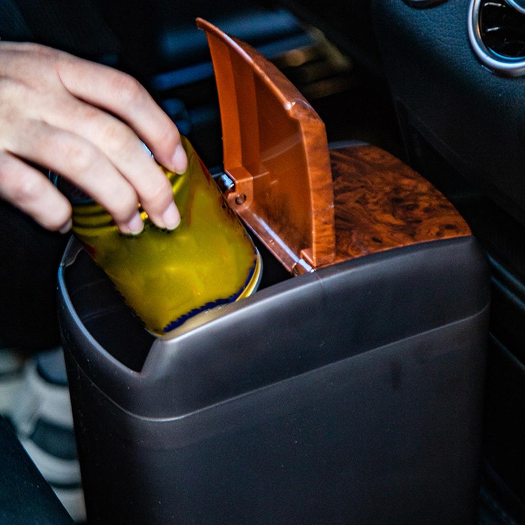 Car Trash Can Portable Garbage Bin Waste Basket Bin Rubbish Bin for Cars black