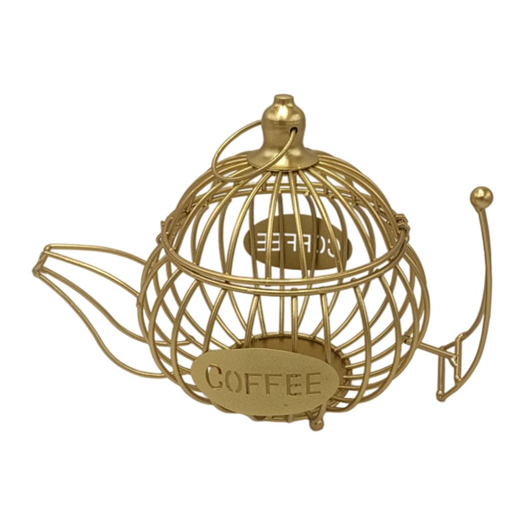 Coffee Capsule Holder Multiple Ornaments Teapot Shape Mug Fruit for Garden Stereoscopic Black Lid