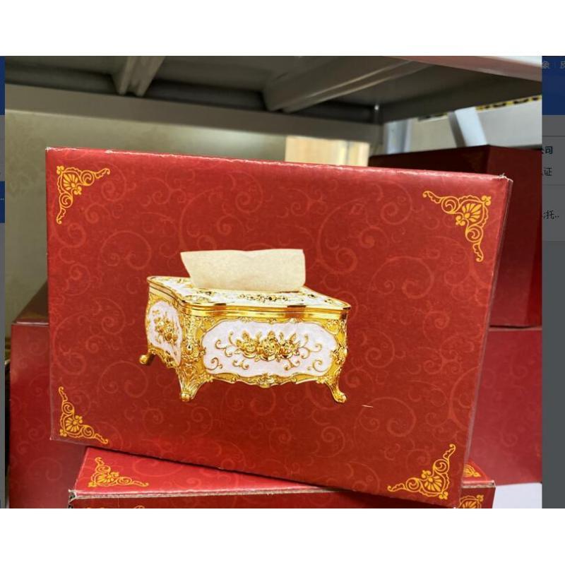 Decorative Tissue Box Holder Rustic Acrylic European Style for Hotel Bars gold white