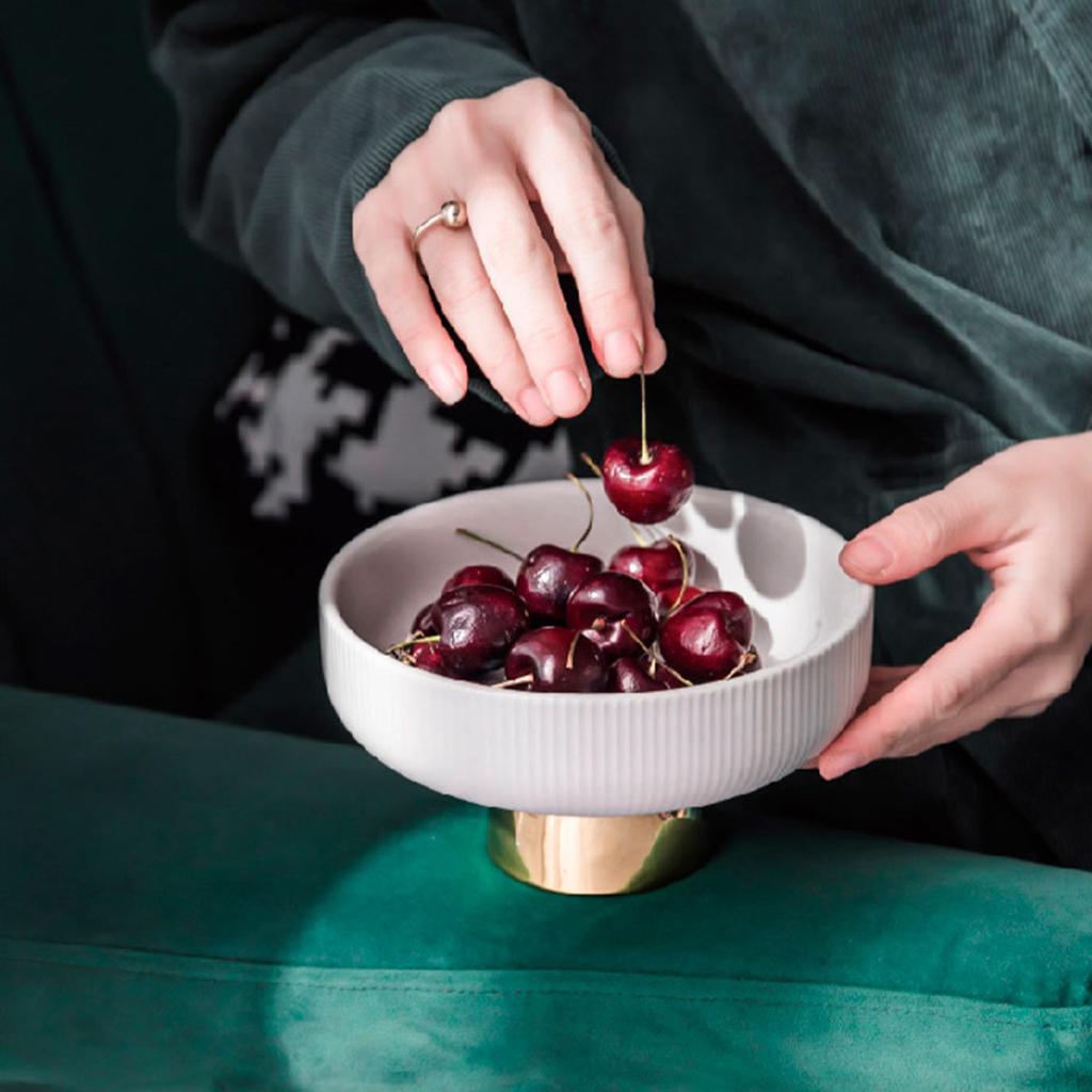 Ceramic Fruit Plate Round Display Reusable Stand for Countertop Buffet Cake 6 inch