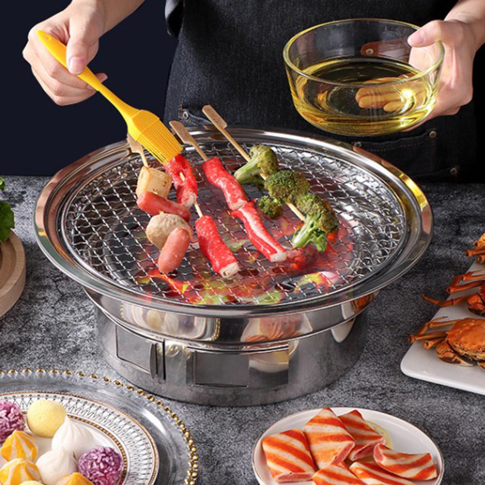 Charcoal Barbecue Grill BBQ Stove BBQ Plate Smokeless for Grilling Meat Fish Large