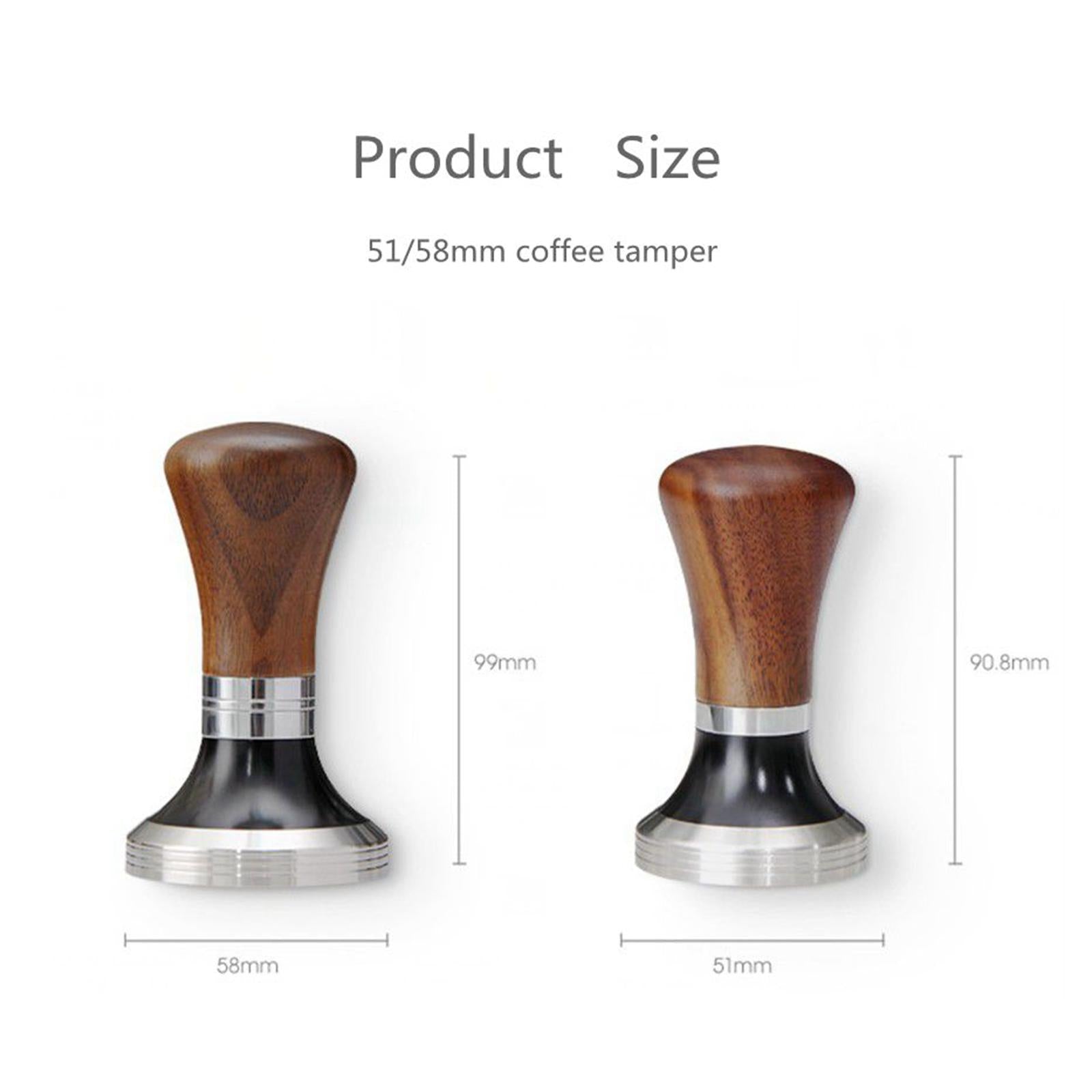 Coffee Tamper Wooden Handle Espresso Distribution for Espresso Coffee Cafe Diameter 51mm