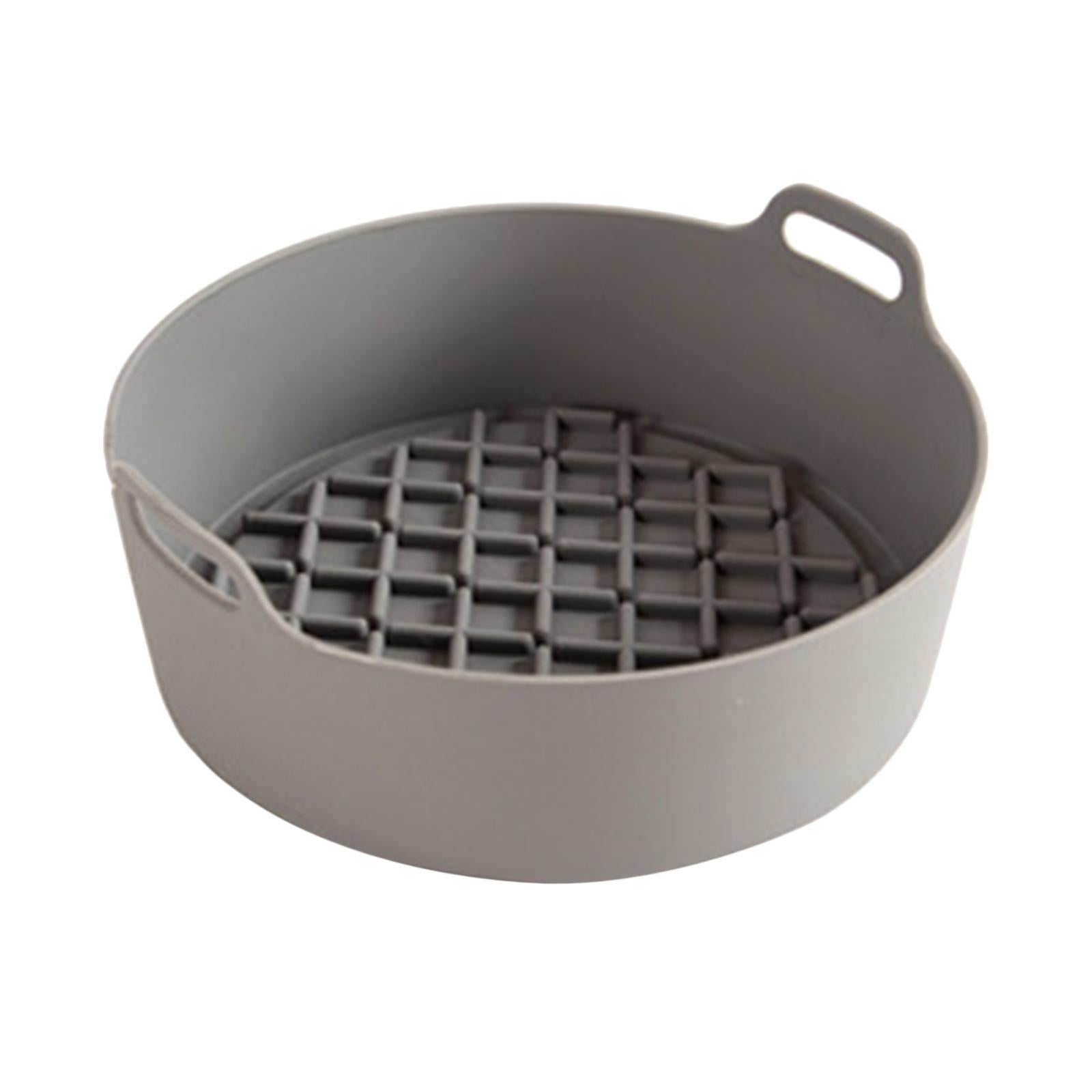 AirFryer Silicone Pot Multifunctional Air Fryers Oven Accessories Gray Round