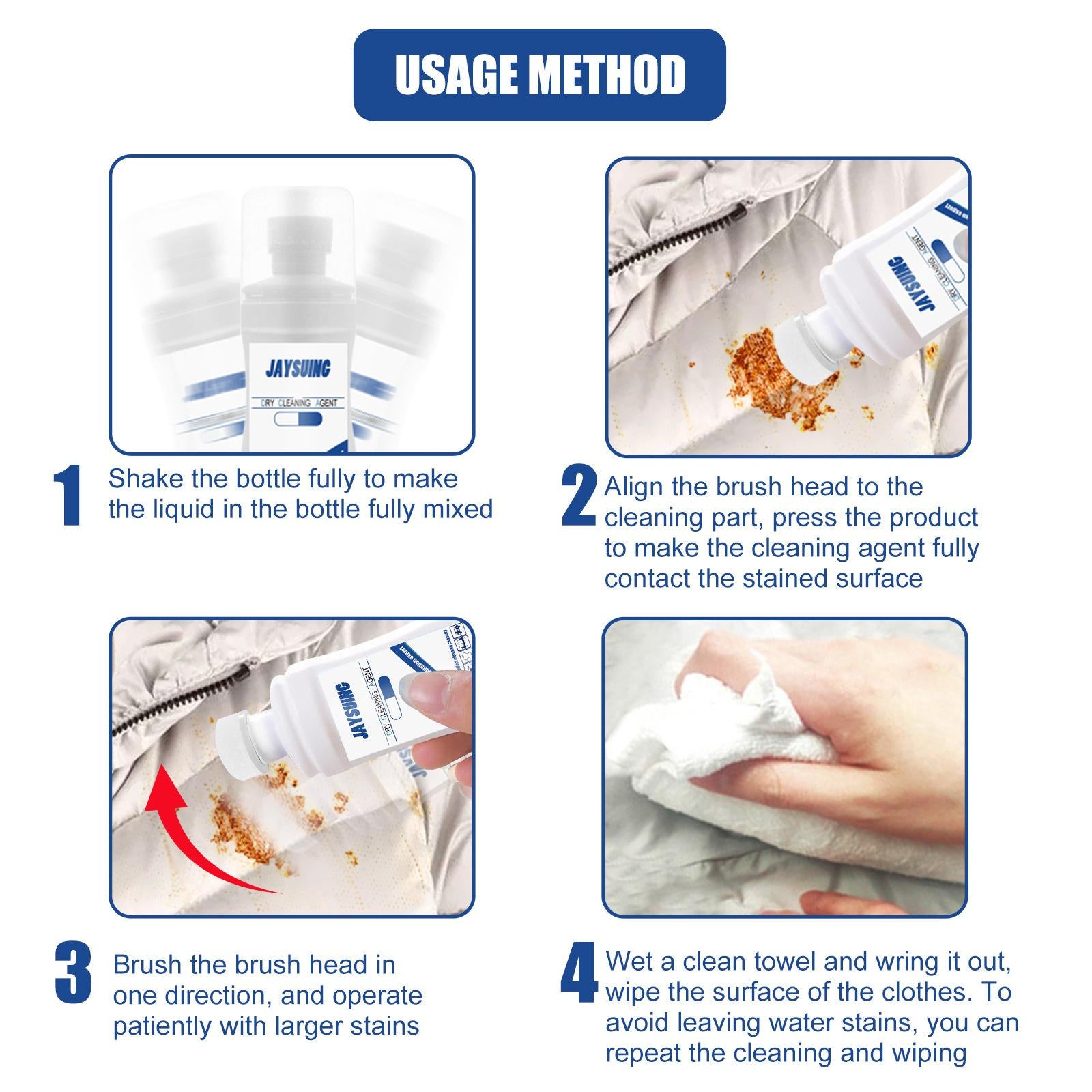 4xWaterless Liquid   Cleaning Agent Cleaning Agent for Shoes Clothes Bags