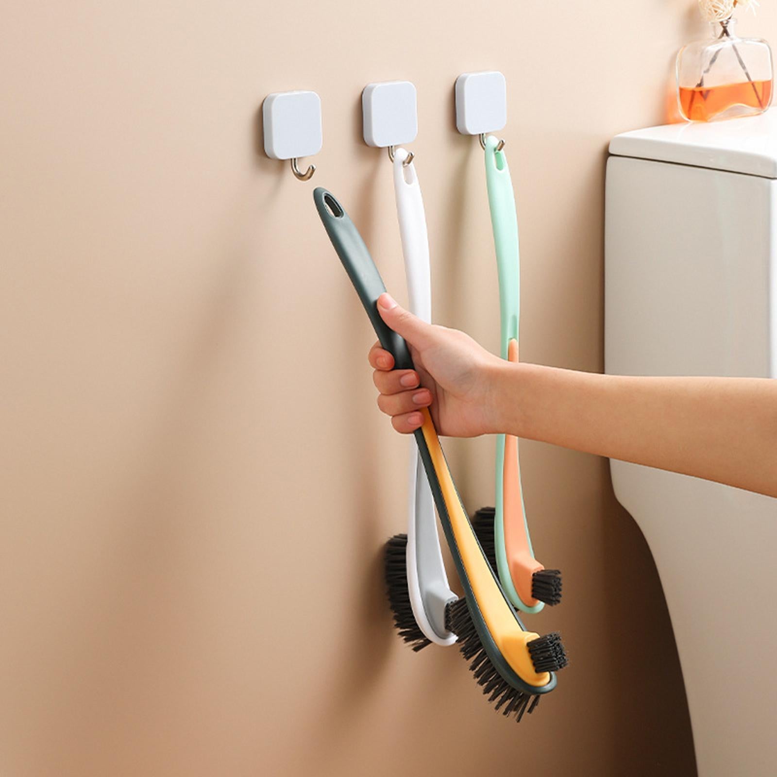 2xToilet Brush Long Handled Quick Drying WC Cleaner for Bathroom White