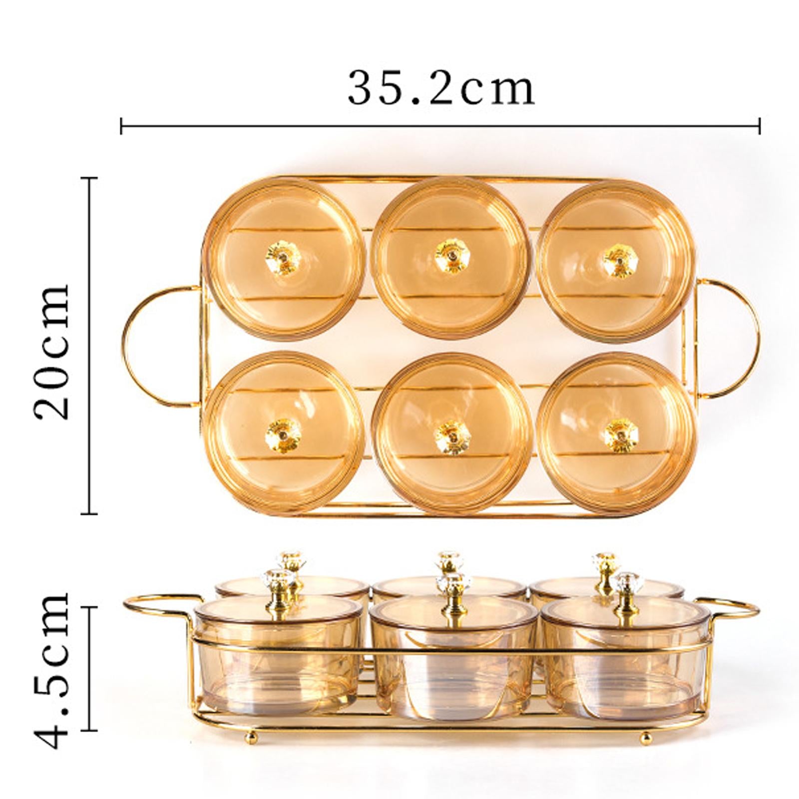 Caddy Serving Platter Snack Plate Appetizer Caddy Plate Home Amber 6 Grids