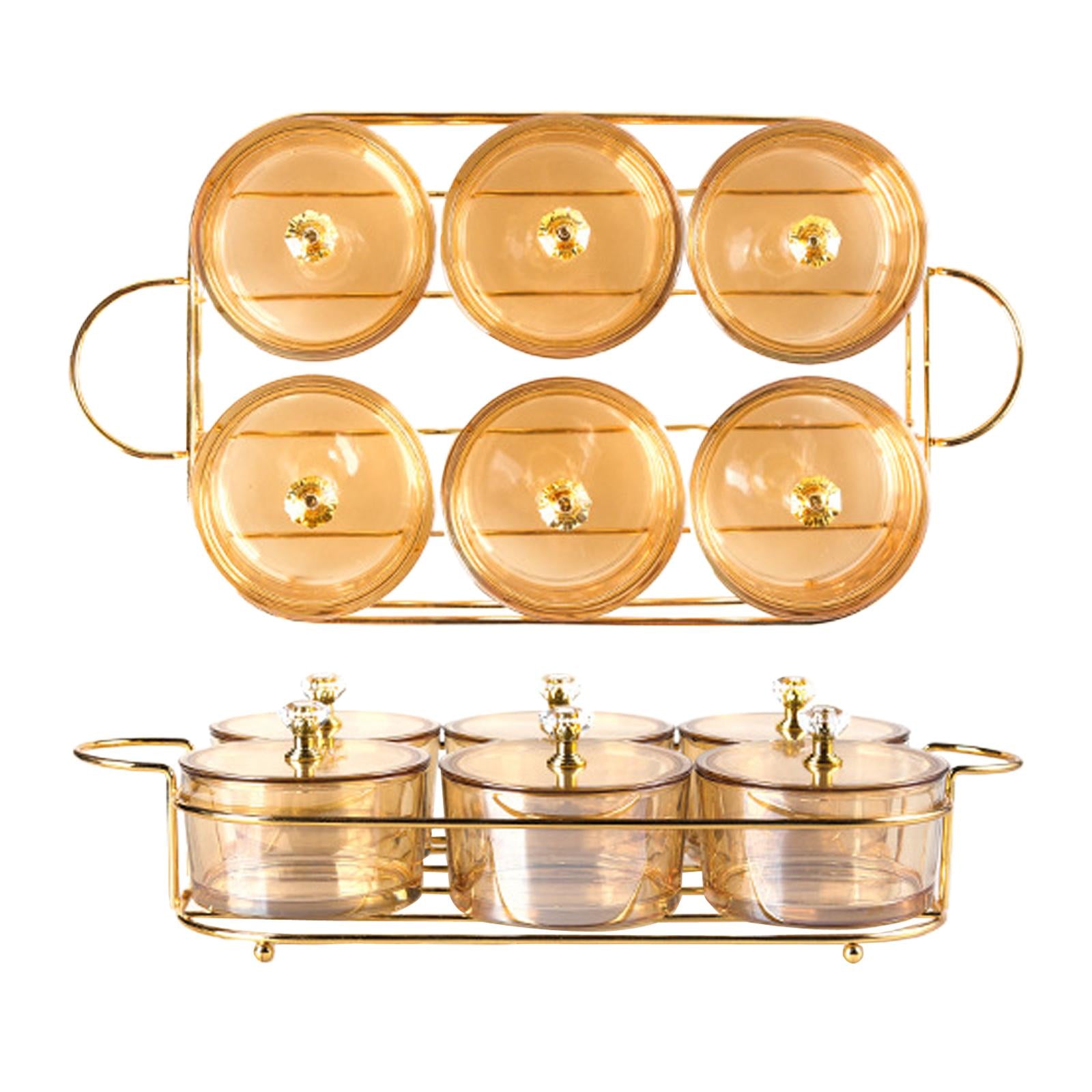 Caddy Serving Platter Snack Plate Appetizer Caddy Plate Home Amber 6 Grids
