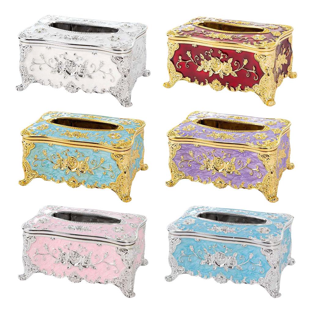 Antique Tissue Box Cover Car Tissue Box Furnishings Decor Silver White