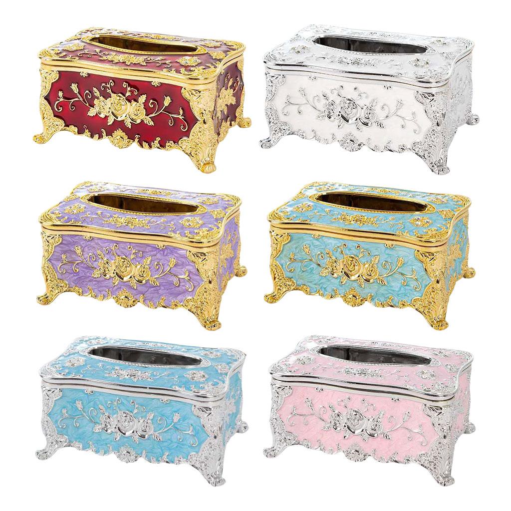 Antique Tissue Box Cover Car Tissue Box Furnishings Decor Silver White
