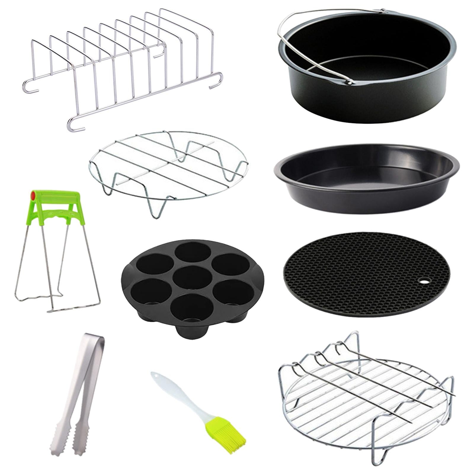 Carbon Steel Air Fryer Accessories Cake Basket Bread Rack for Home BBQ 9inch