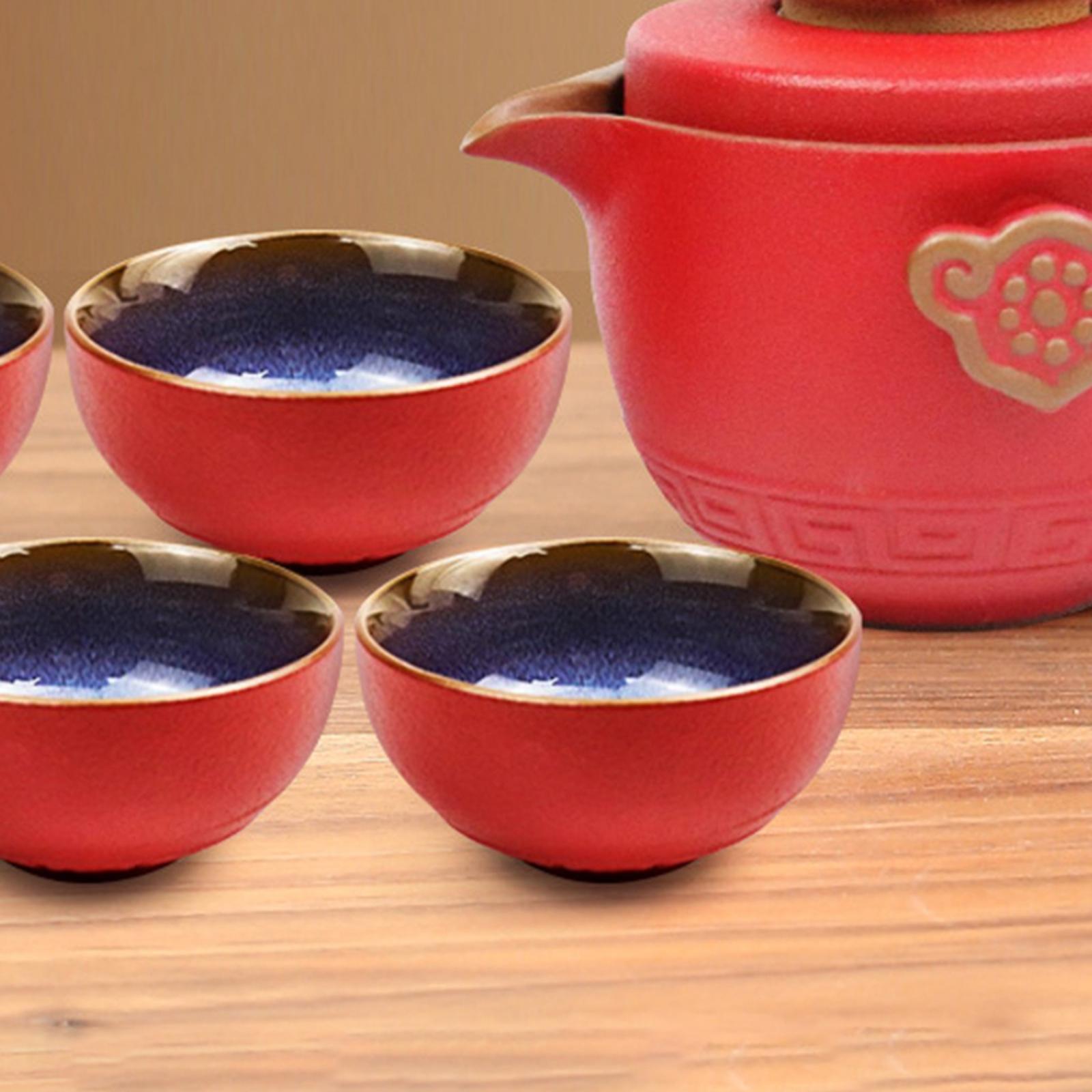 Chinese Portable Tea Set Pottery Tea Pot Tea Cups For Travel Ceramic Pot Package D