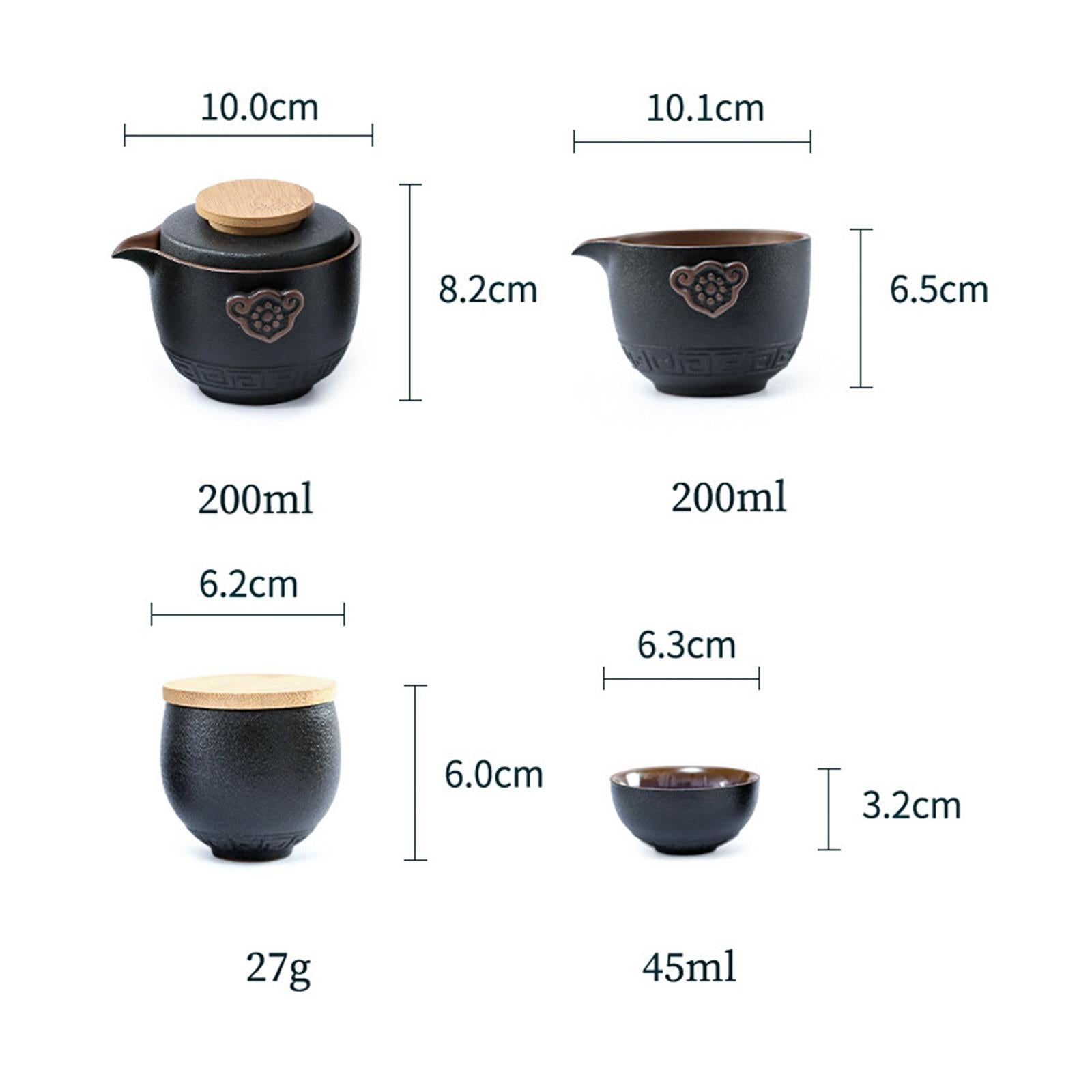 Chinese Portable Tea Set Pottery Tea Pot Tea Cups For Travel Ceramic Pot Package D