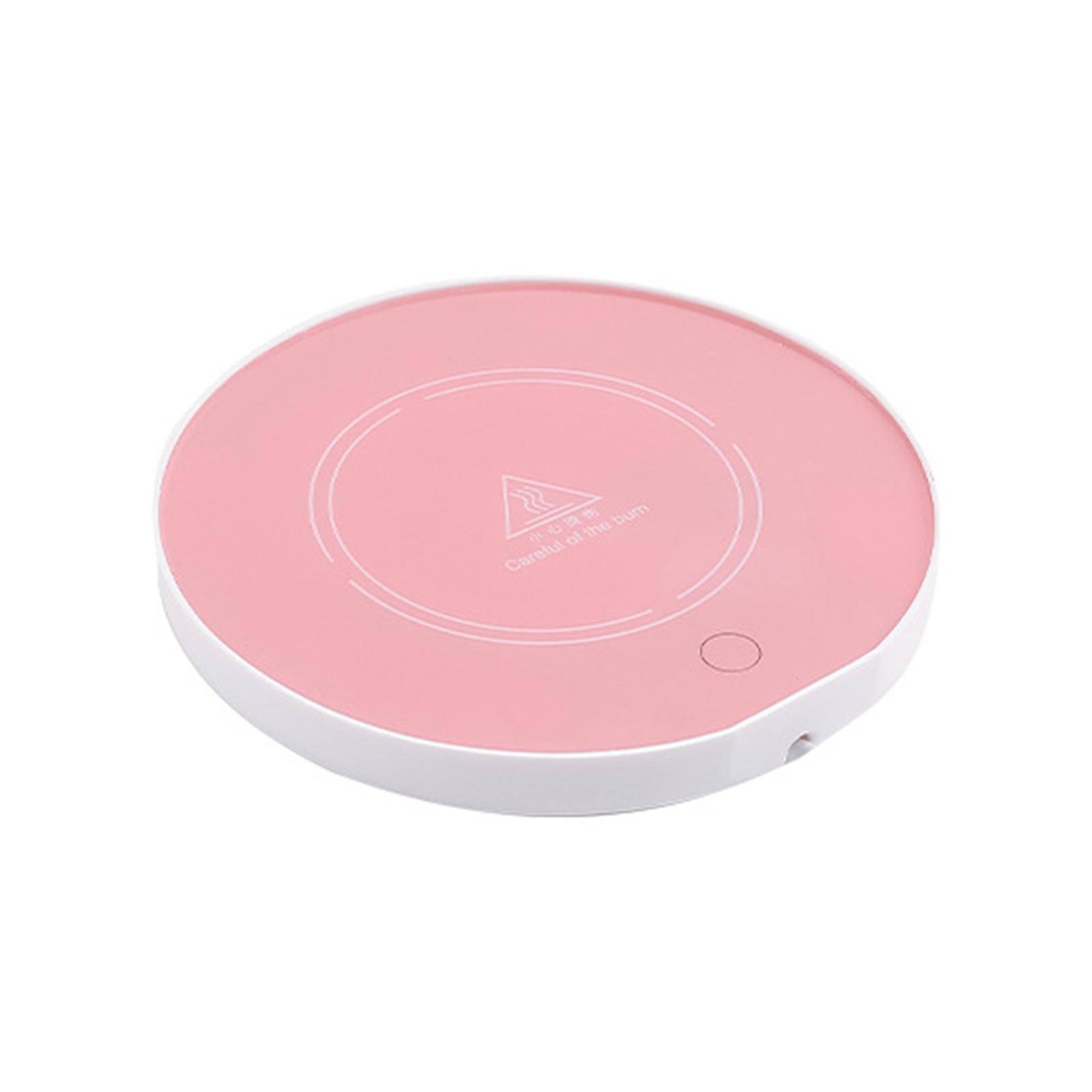 Beverage Warmer Tea Warmer Coaster Constant Temperature Round Pink