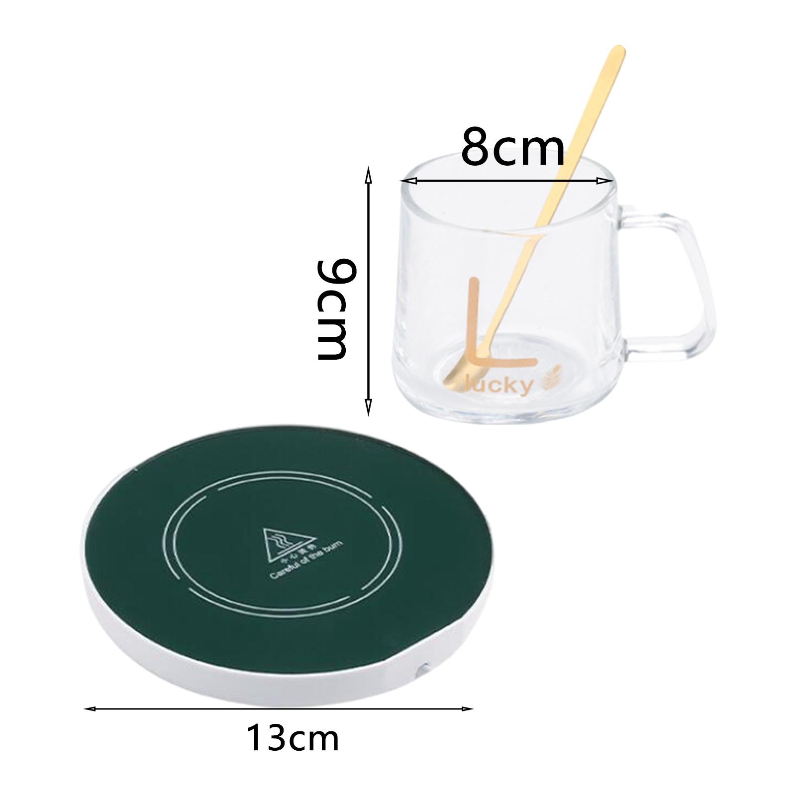 Beverage Warmer Tea Warmer Coaster Constant Temperature Round with Cup Green