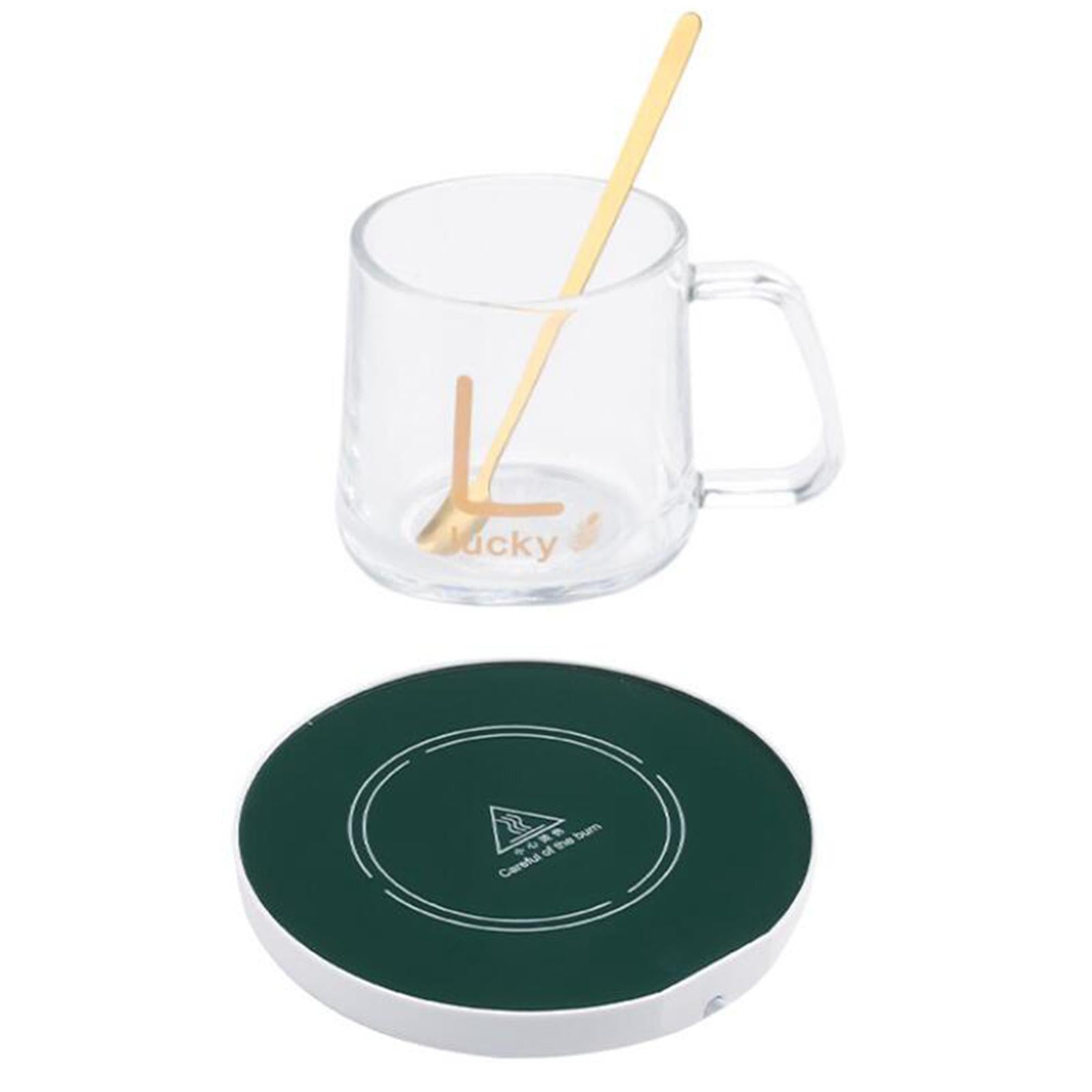 Beverage Warmer Tea Warmer Coaster Constant Temperature Round with Cup Green