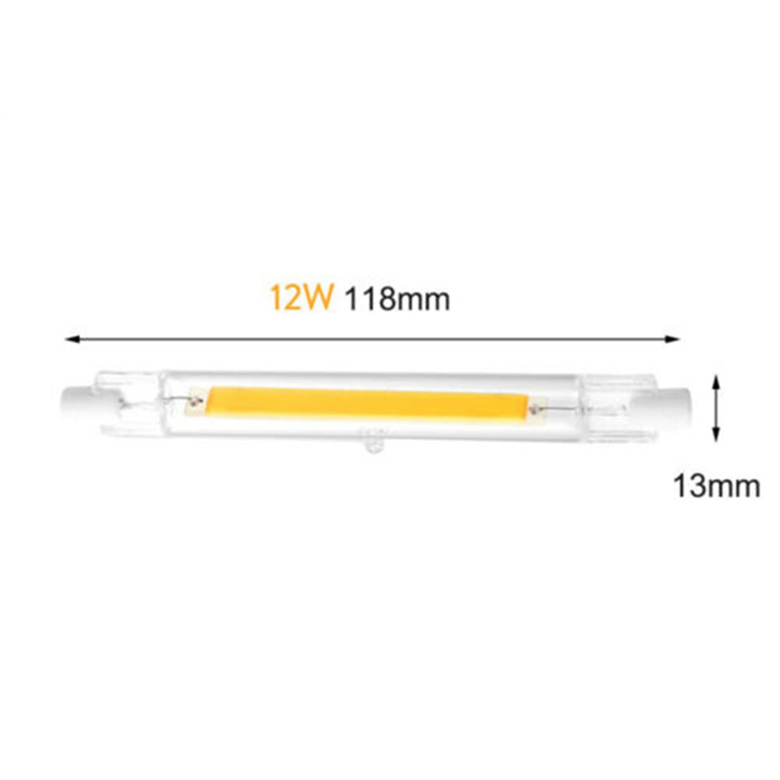 118mm J118 LED R7S Glass Tube COB Bulb 2700K-3000K Ceramics for Floor Lamps