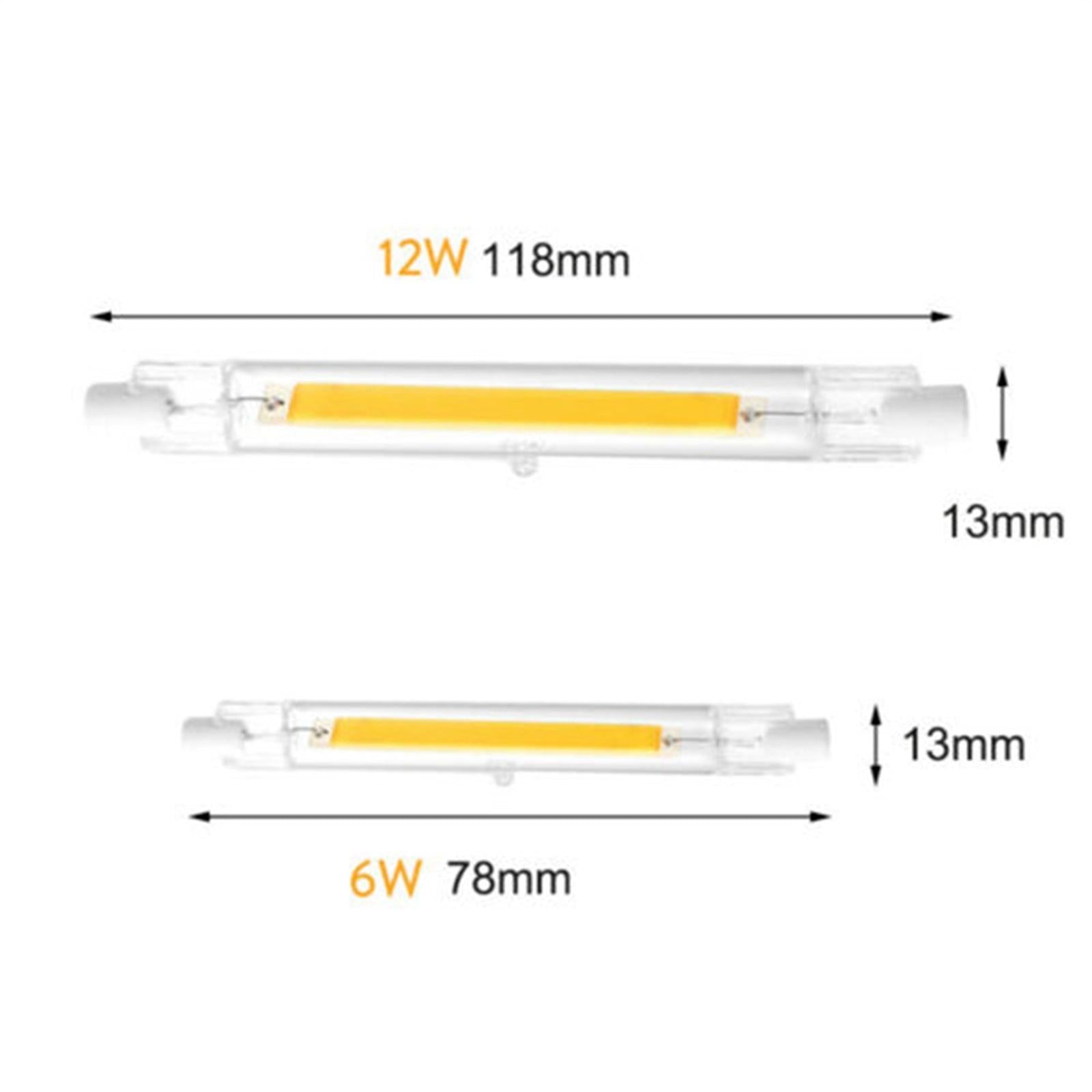 118mm J118 LED R7S Glass Tube COB Bulb 2700K-3000K Ceramics for Floor Lamps