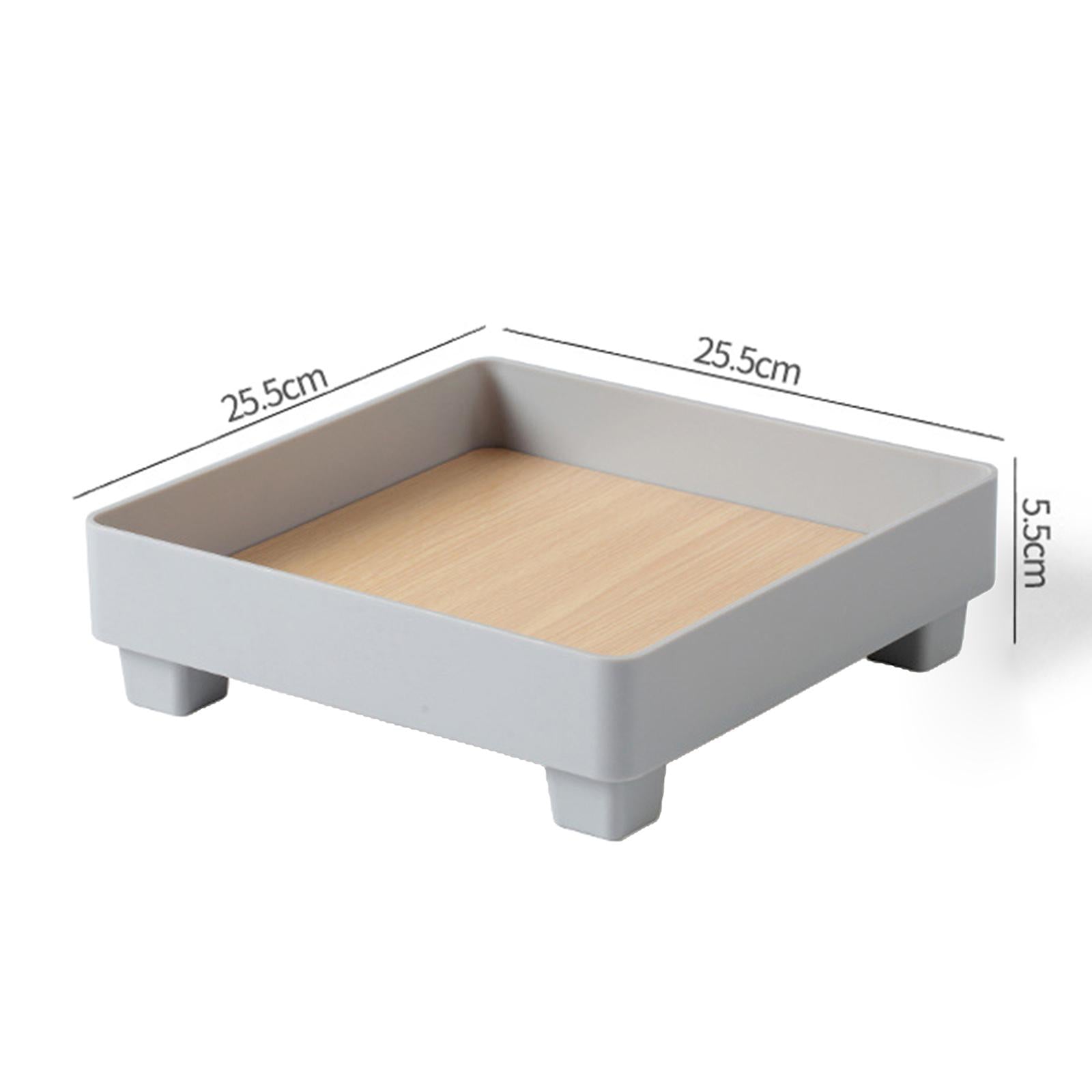 ABS Storage Tray Decor Display Storage Modern for Countertop Desktop Home Square Grey