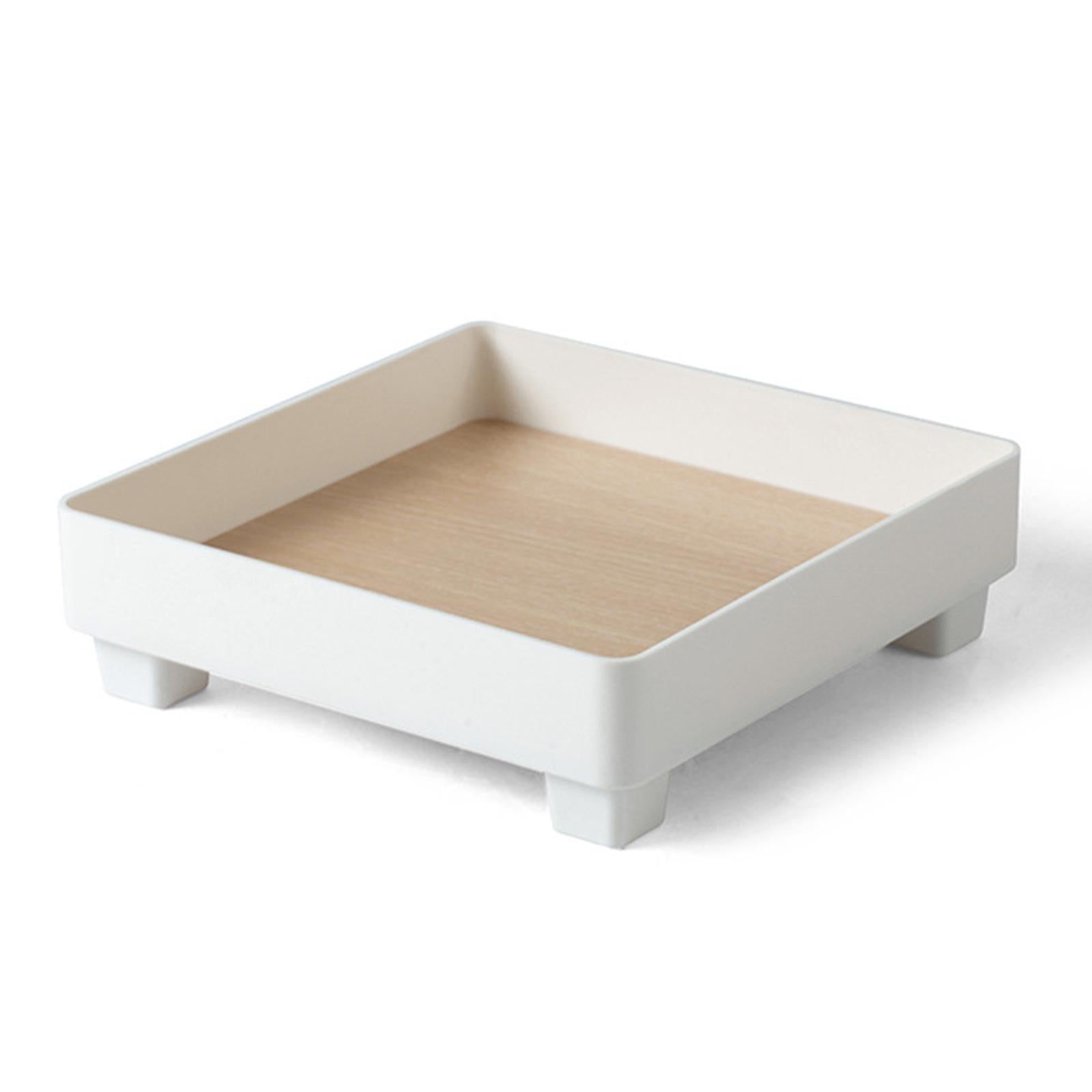ABS Storage Tray Decor Display Storage Modern for Countertop Desktop Home Square White