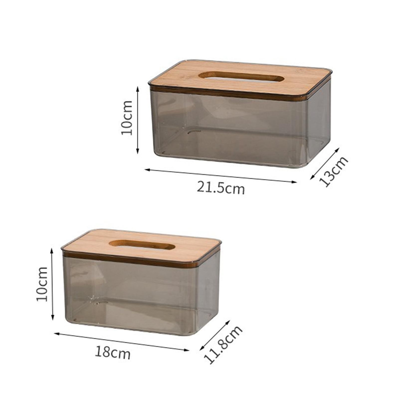 Clear Tissue Box Organizer Freestanding for Home Living Room Bedroom Decor 18x11.8x10CM