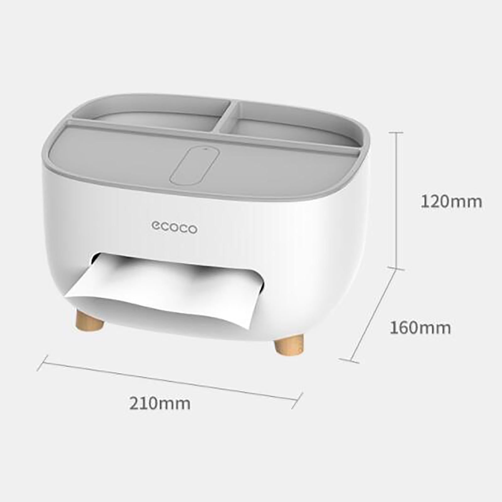 Desktop Tissue Box Paper Organizer Multifunctional Sundrie Storage Case Blue