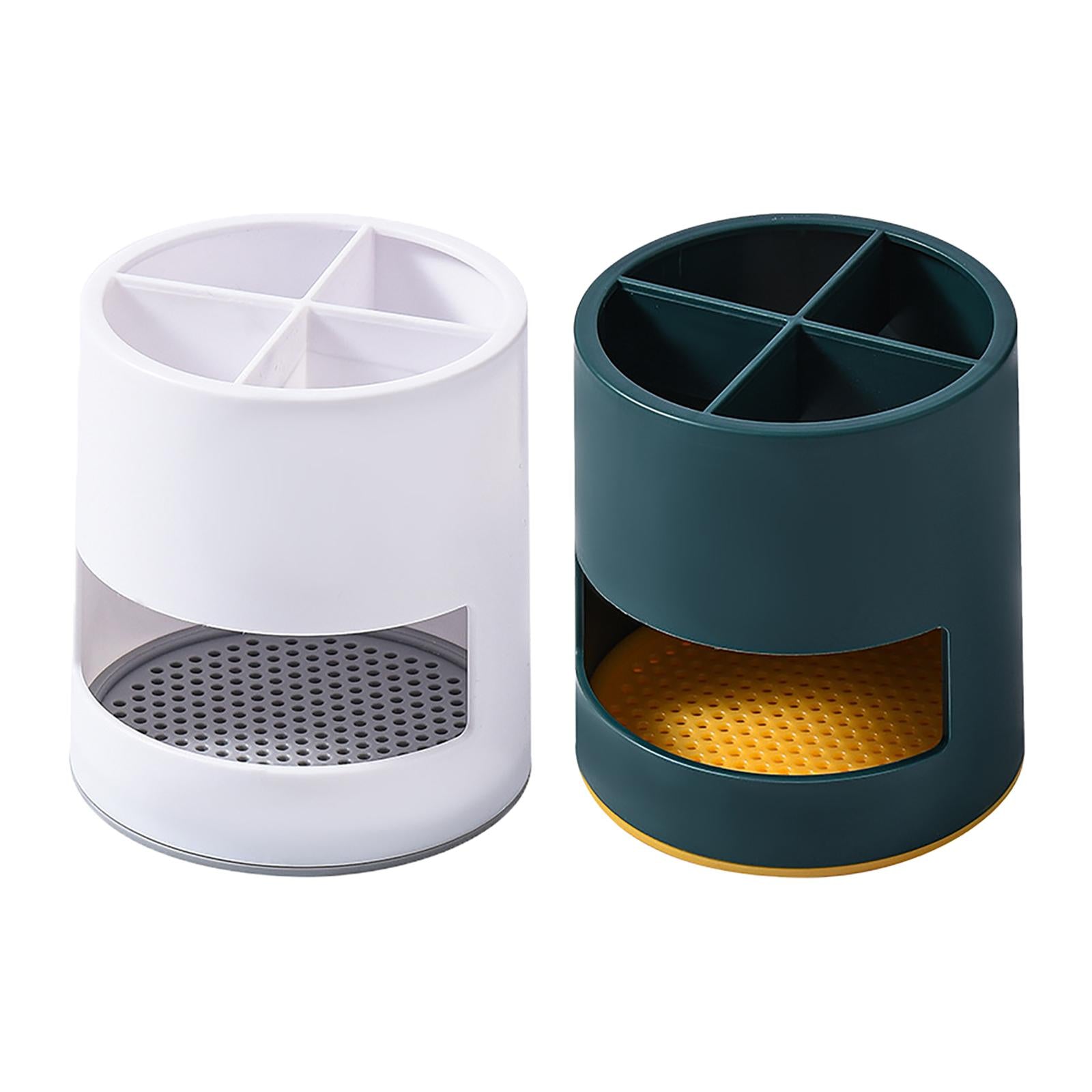 4xToothbrush Holder Detachable Multifunctional for Kitchen Utensils Countertop White