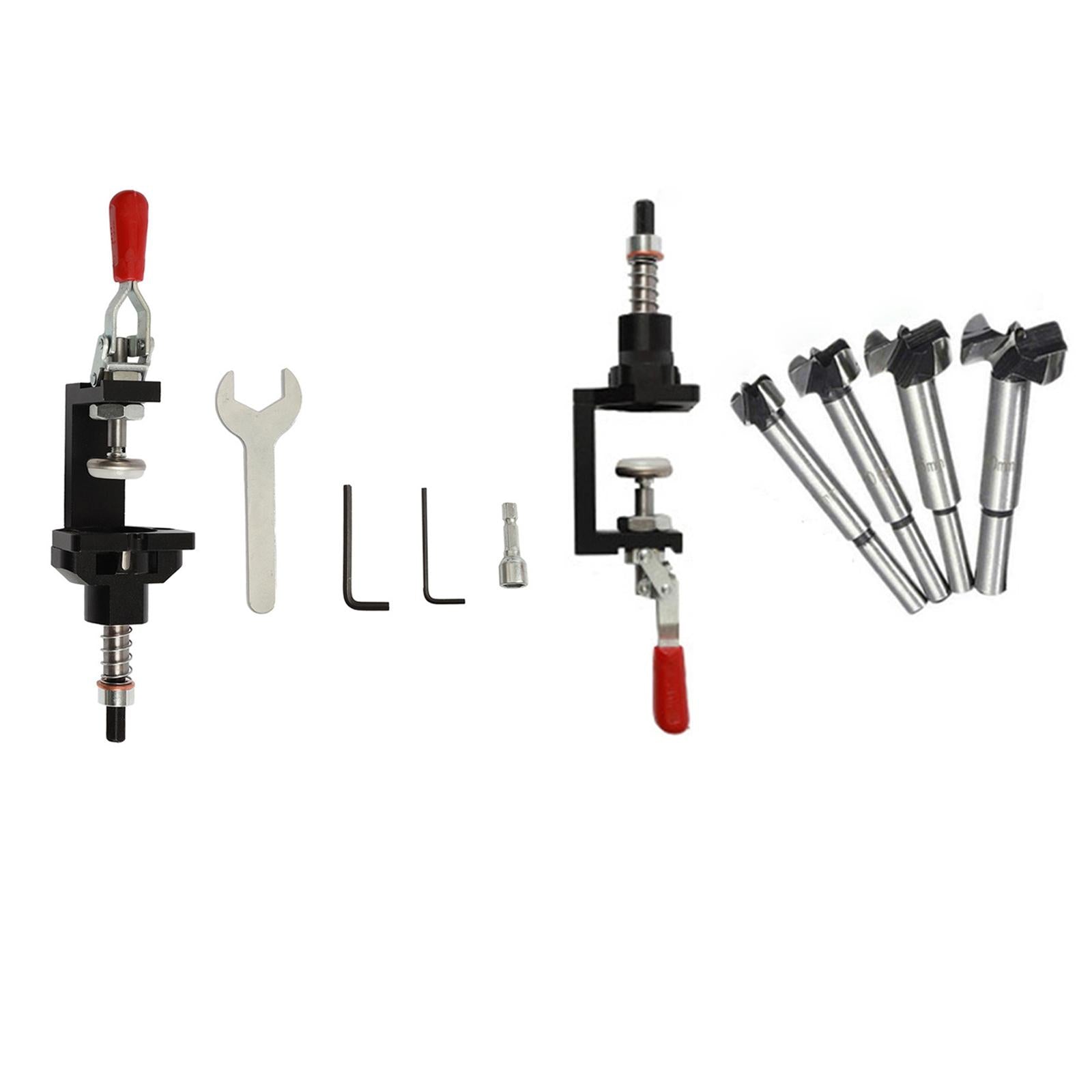 Aluminum Alloy 35mm Hinge Boring Jig Drilling for Drawer Kitchen Cupboard Black