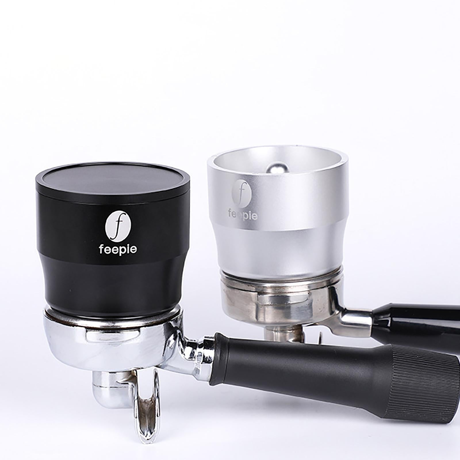 Coffee Powder Picker Magnetic Aluminum Alloy Feeding Cup for Grinder 51/58mm Black