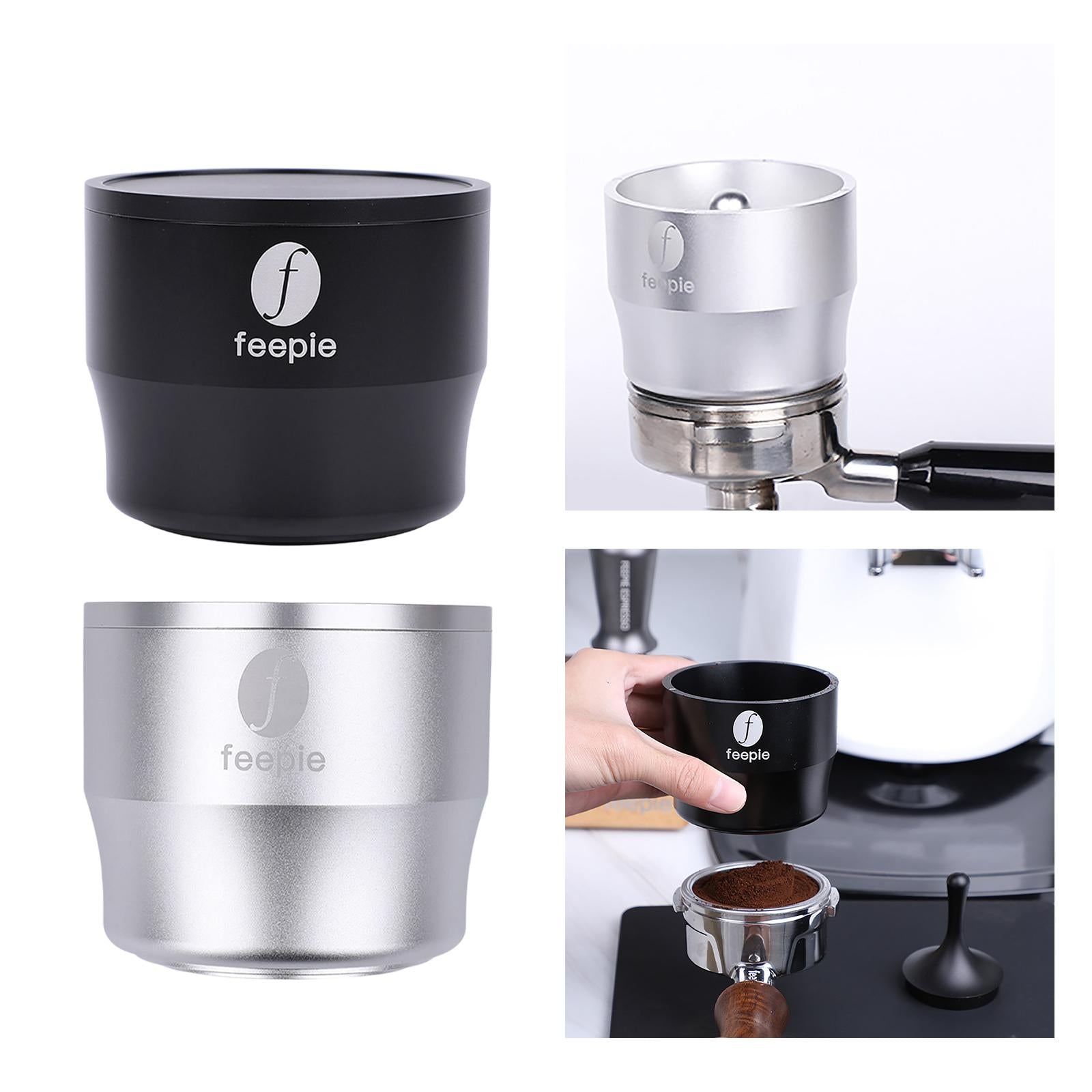 Coffee Powder Picker Magnetic Aluminum Alloy Feeding Cup for Grinder 51/58mm Black