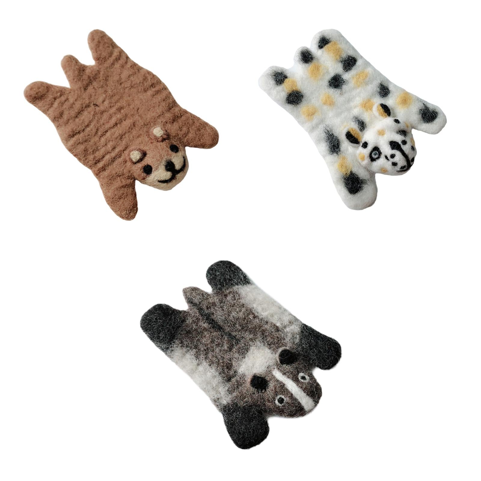 Animal Wool Felt Coaster Table Mat for Desktop Hot Coca Decoration Brown Bear