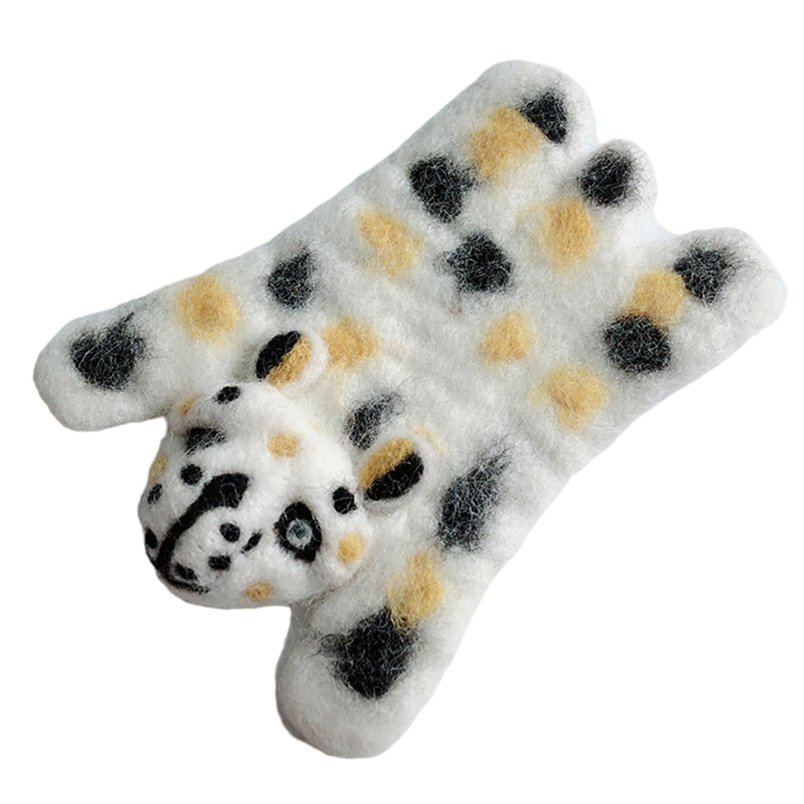 Animal Wool Felt Coaster Table Mat for Desktop Hot Coca Decoration Sloted Tiger