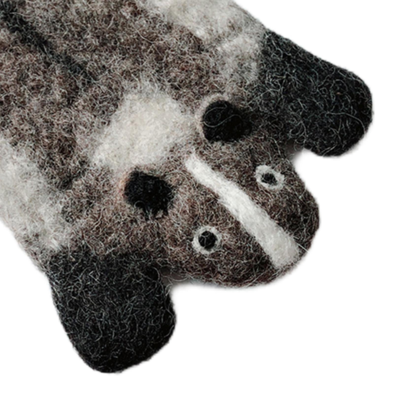 Animal Wool Felt Coaster Table Mat for Desktop Hot Coca Decoration Gray Bear