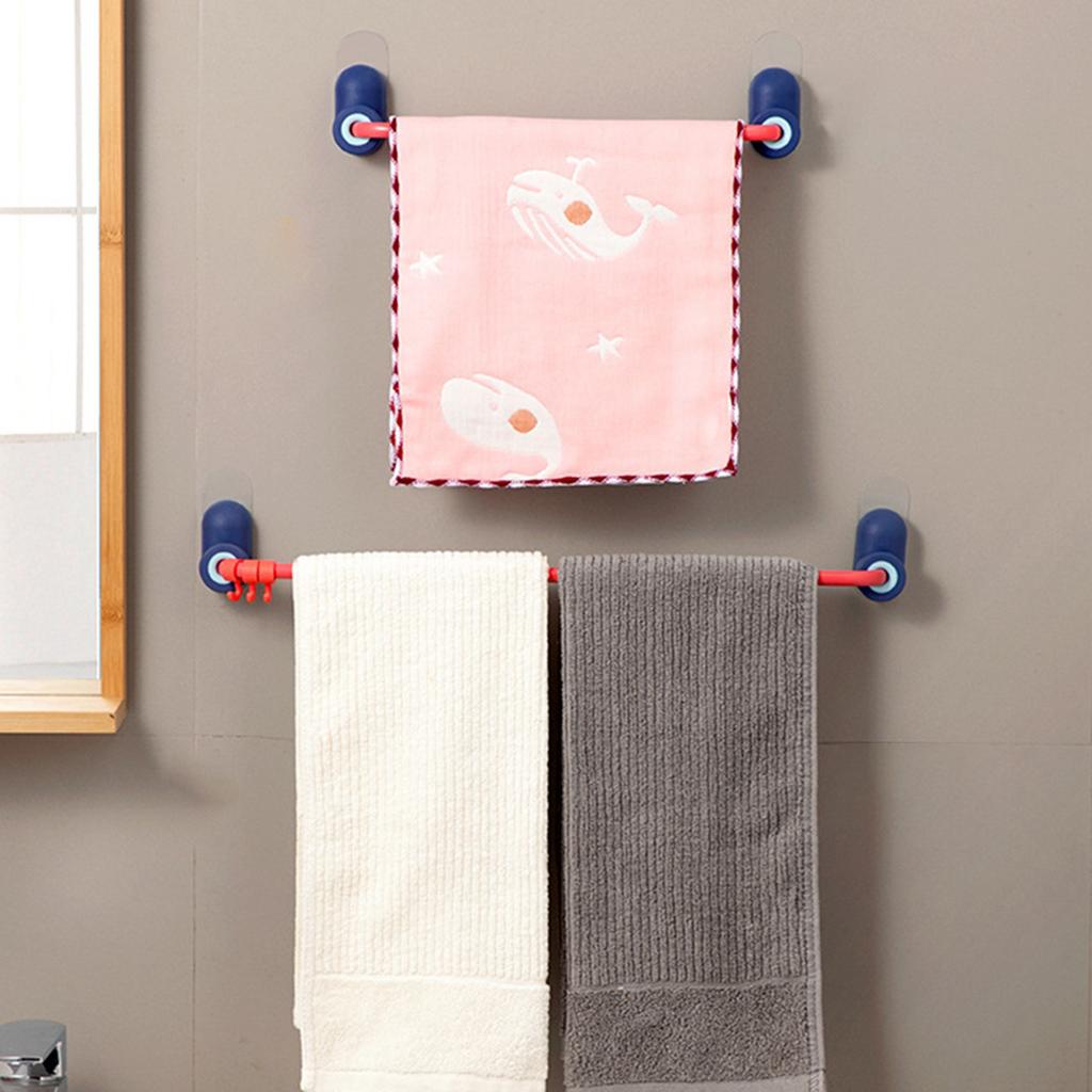 Adhesive Wall Mounted Towel Rack Rust Free Wall Hanging for Bathroom Toilet blue