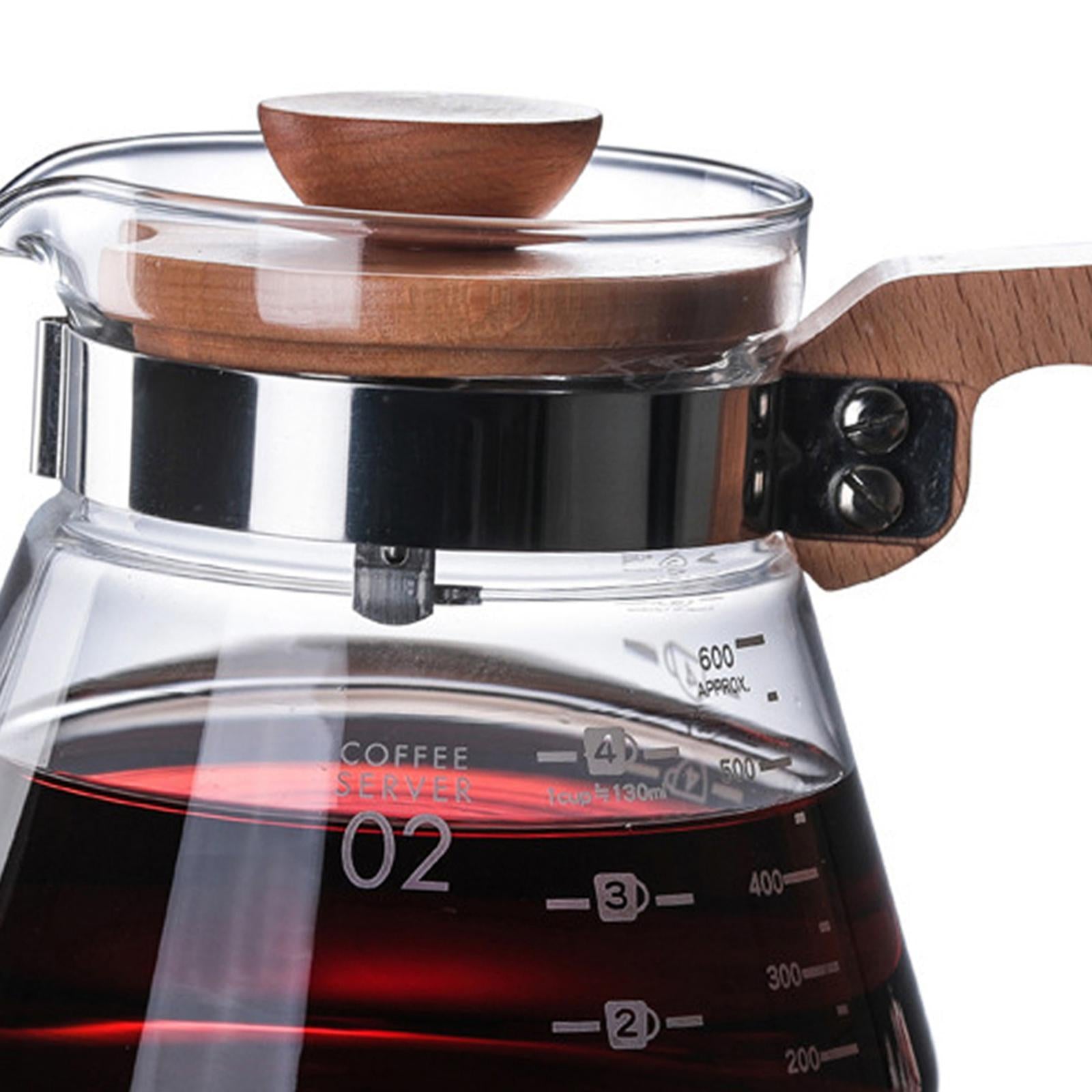 Clear Coffee Pot High Borosilicate Glass Reusable for Barista Kitchen 600ml