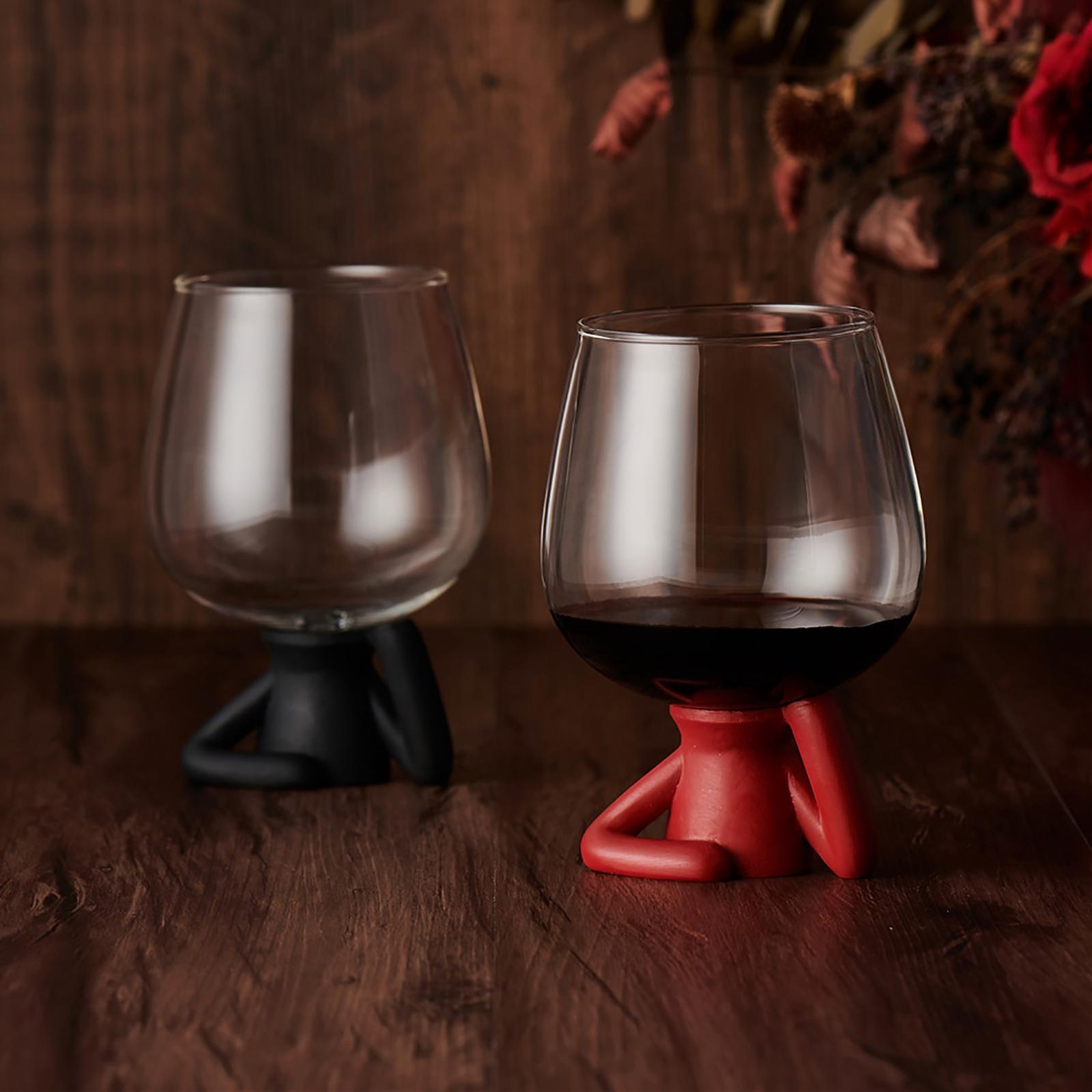 Clear Wine Glass Topper Wine Stopper Cup for Anniversary Gifts Black Base
