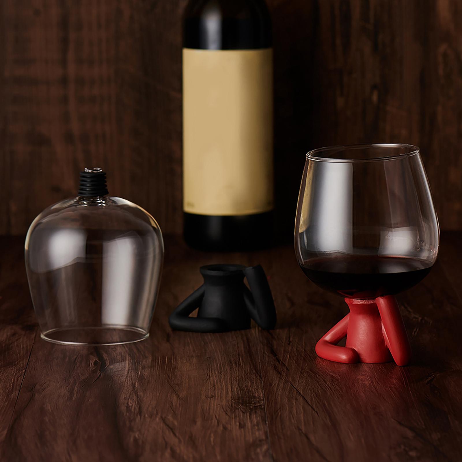 Clear Wine Glass Topper Wine Stopper Cup for Anniversary Gifts Black Base
