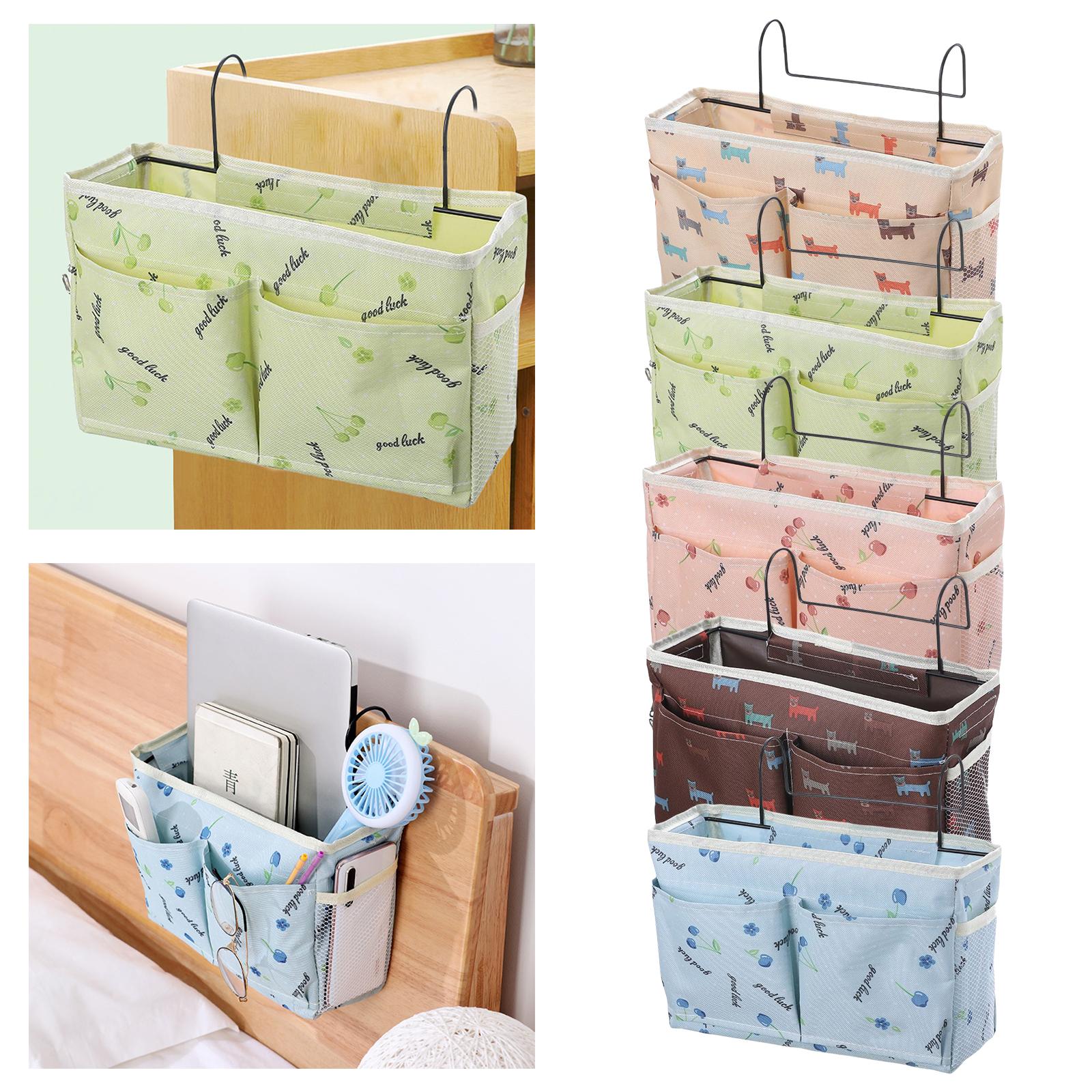 Bedside Caddy Pocket Storage Bag Bunk Bed Storage Organizer Green Cherry