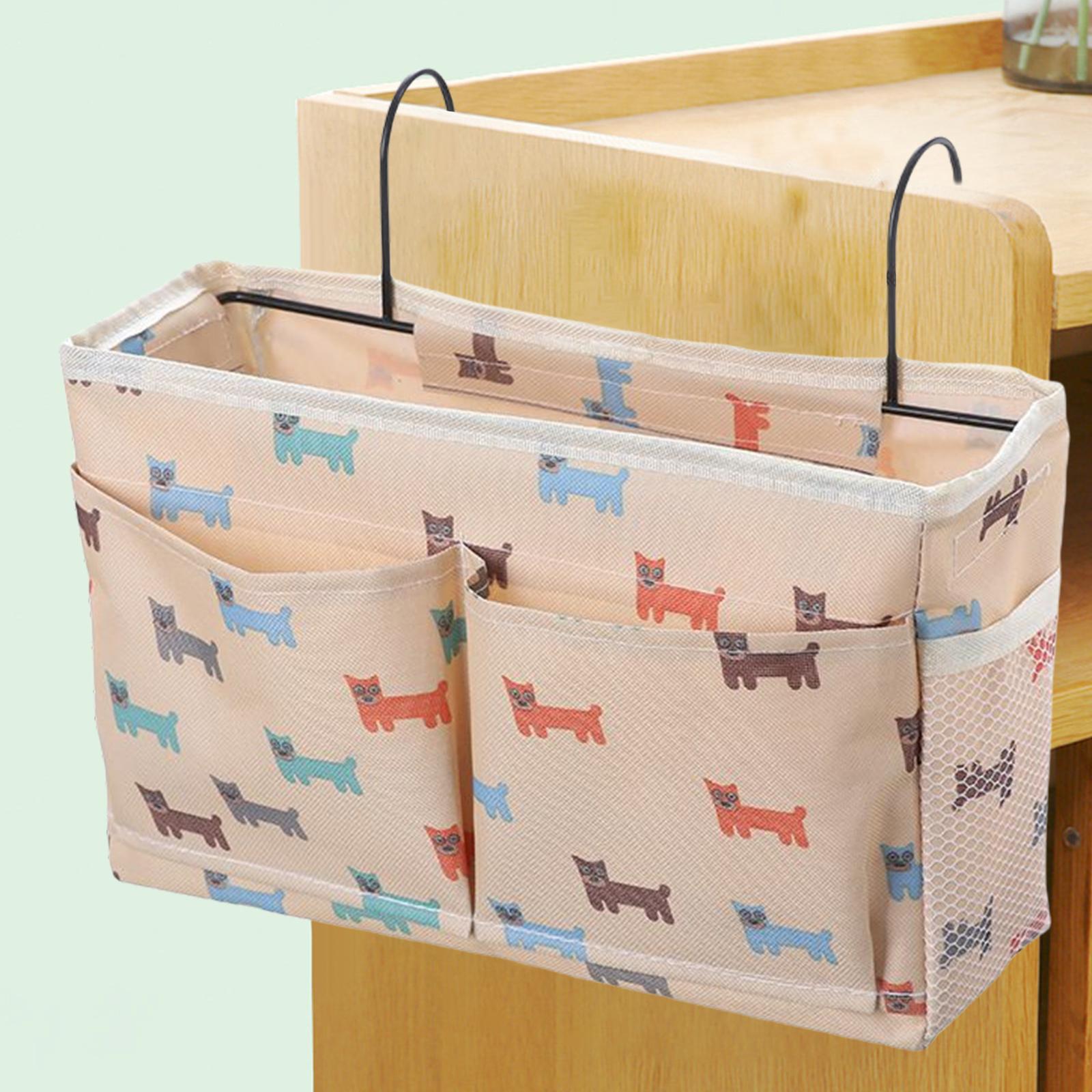 Bedside Caddy Pocket Storage Bag Bunk Bed Storage Organizer Beige Dog