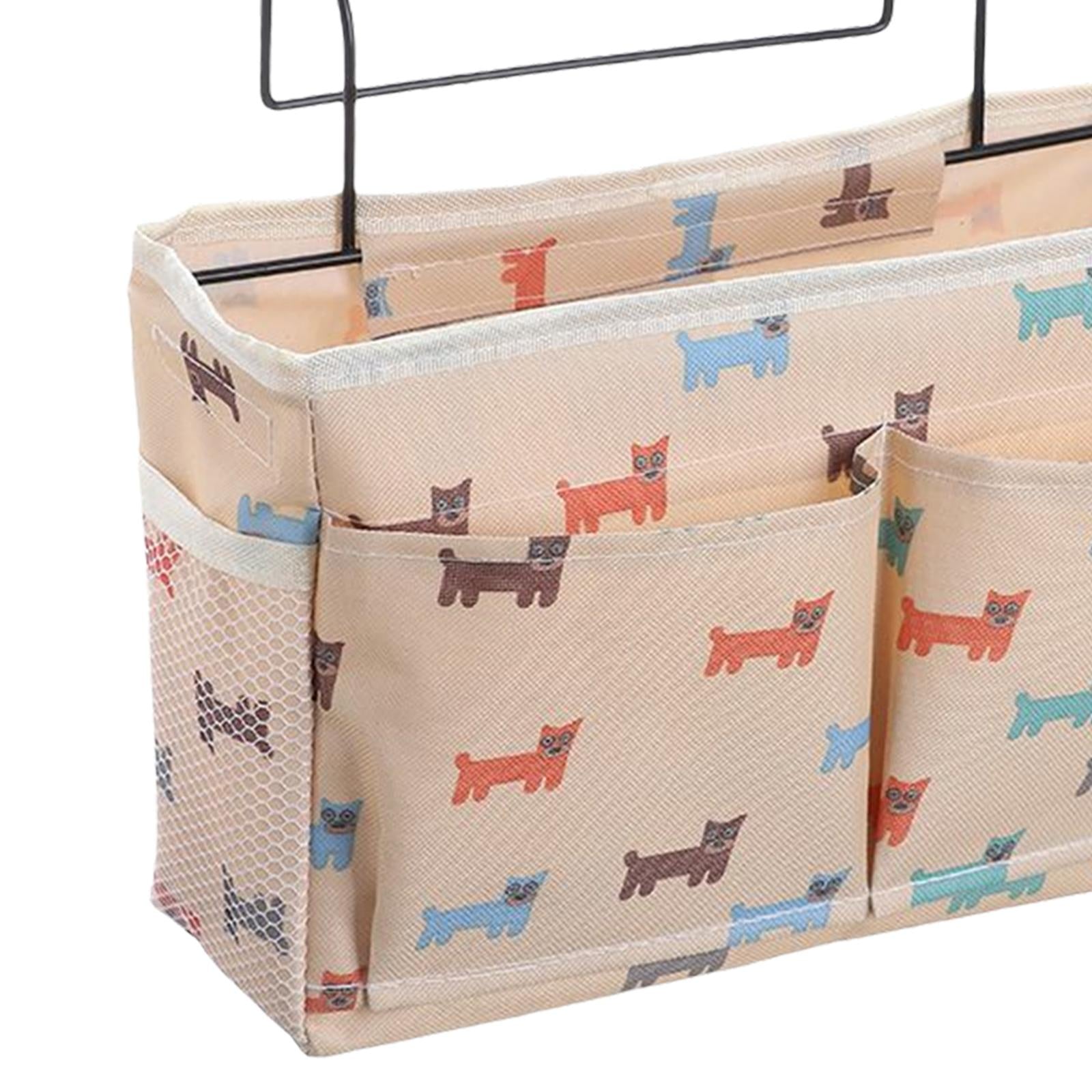 Bedside Caddy Pocket Storage Bag Bunk Bed Storage Organizer Beige Dog