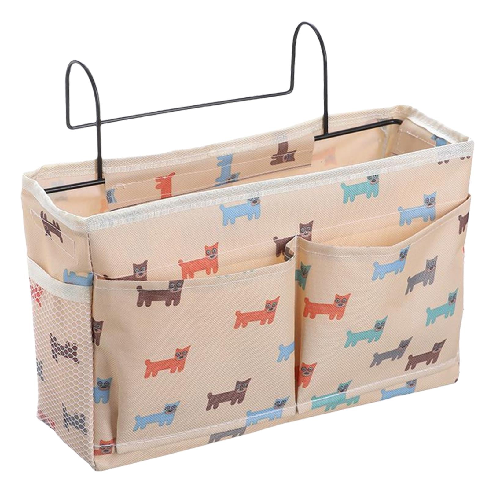 Bedside Caddy Pocket Storage Bag Bunk Bed Storage Organizer Beige Dog