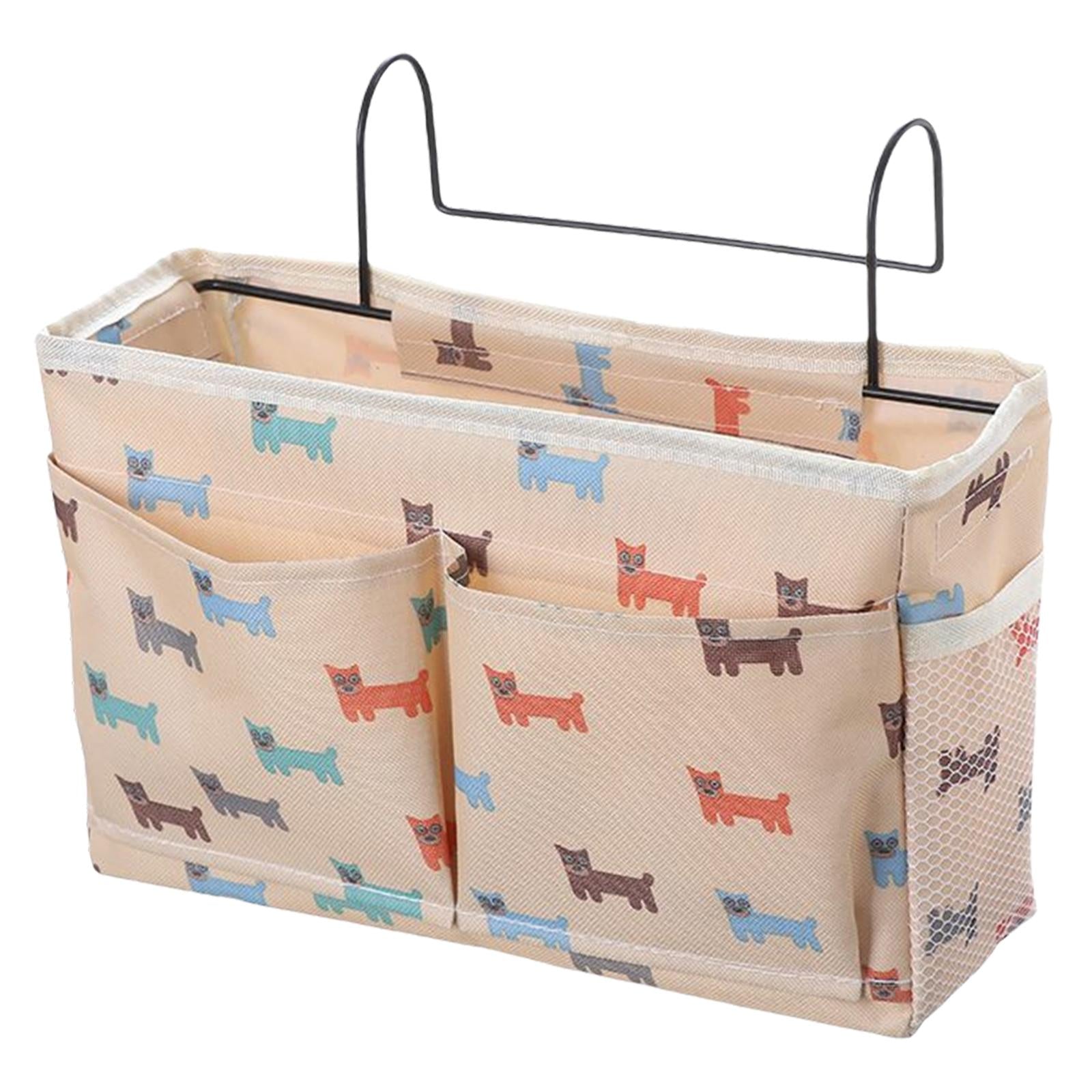 Bedside Caddy Pocket Storage Bag Bunk Bed Storage Organizer Beige Dog