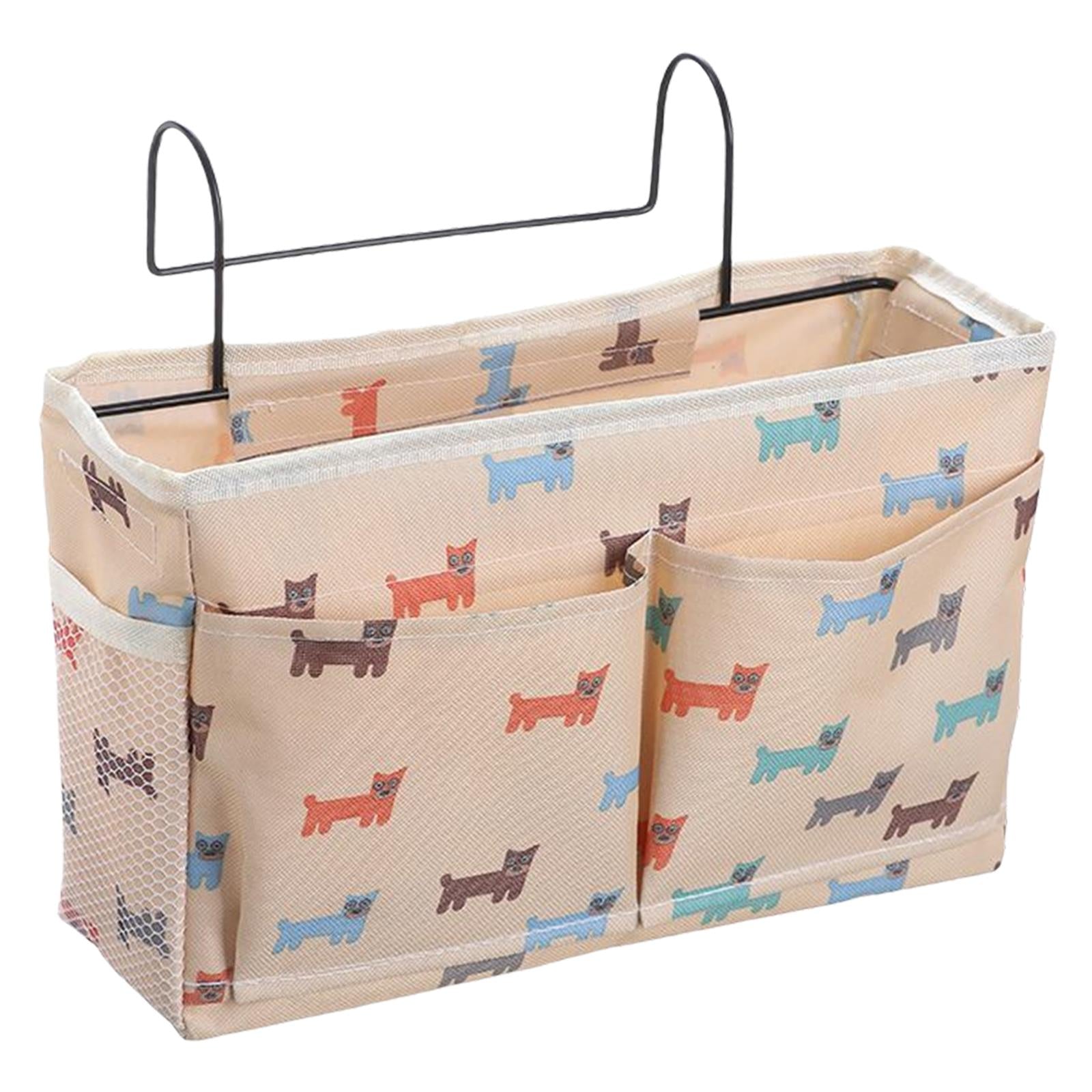 Bedside Caddy Pocket Storage Bag Bunk Bed Storage Organizer Beige Dog