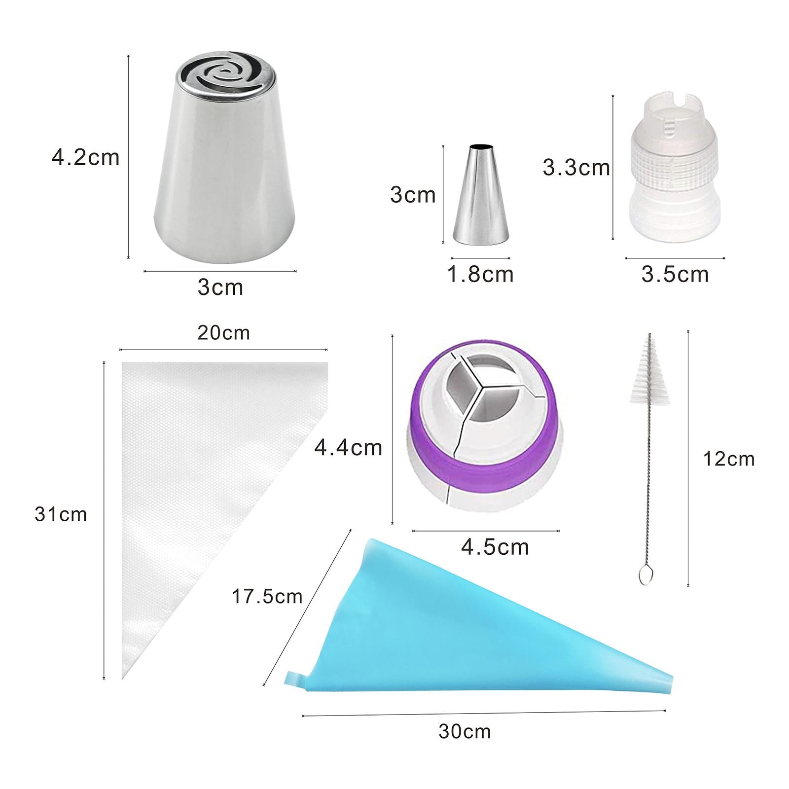 2xRussian Piping Tips Frosting Piping Kit DIY Piping Tips Set for Cookie 8Pcs
