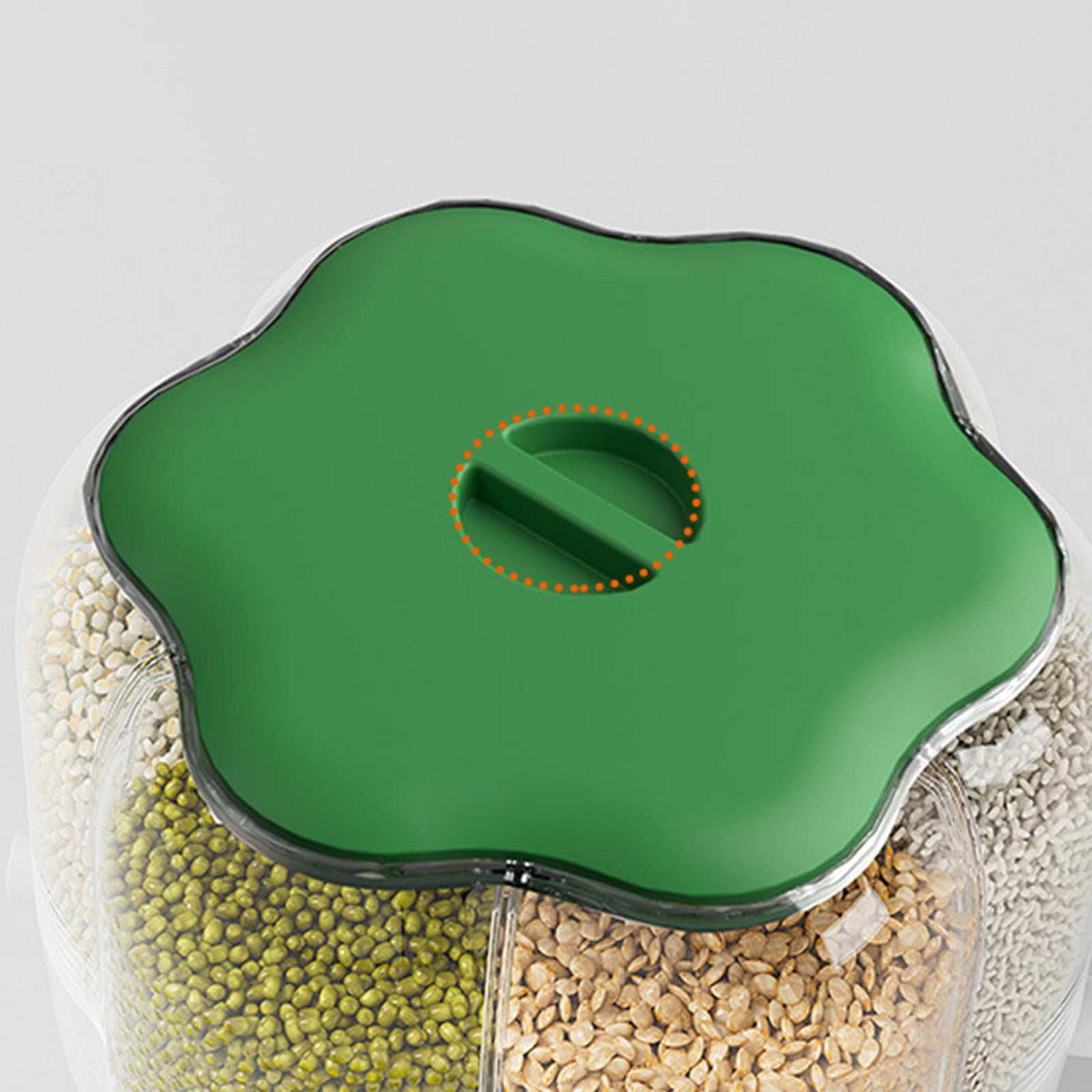 Cereal Dispenser Rice Bucket Airtight Dry Food Storage Box for Home Pantry green