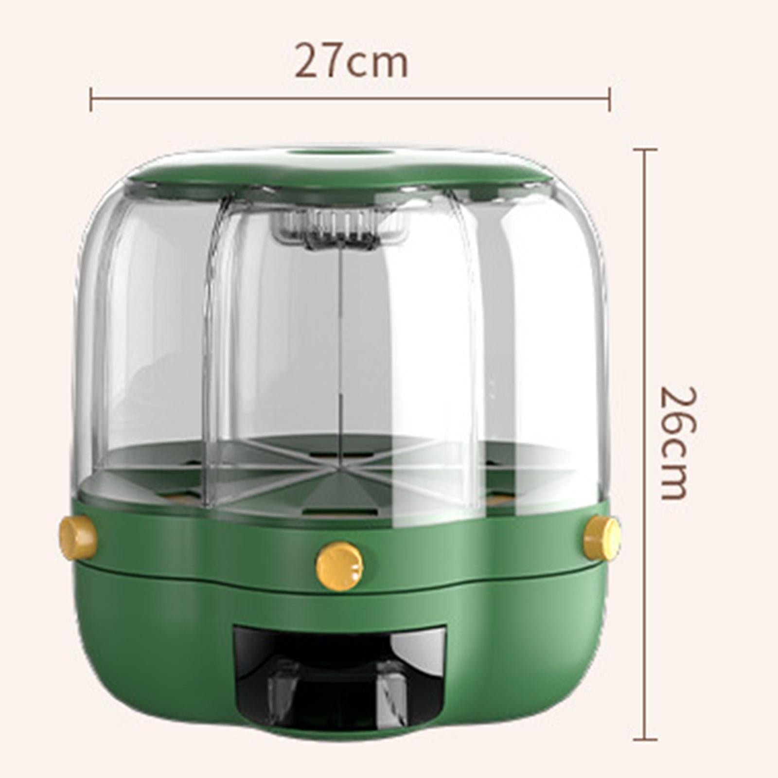 Cereal Dispenser Rice Bucket Airtight Dry Food Storage Box for Home Pantry green