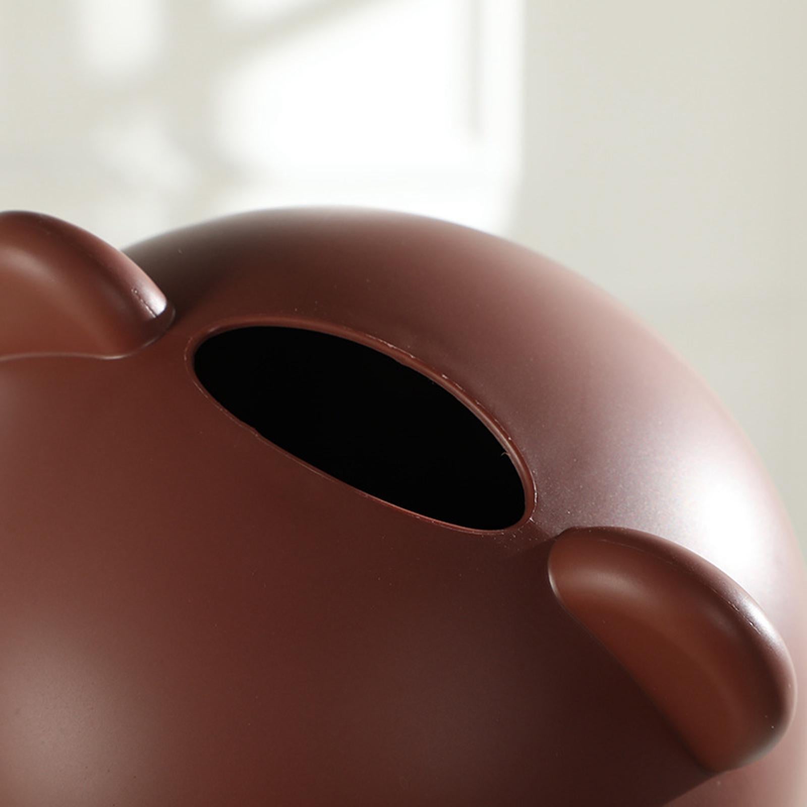 Bear Tissue Box Round Tissue Holder for Hotel Bedrooms Conference Room Brown