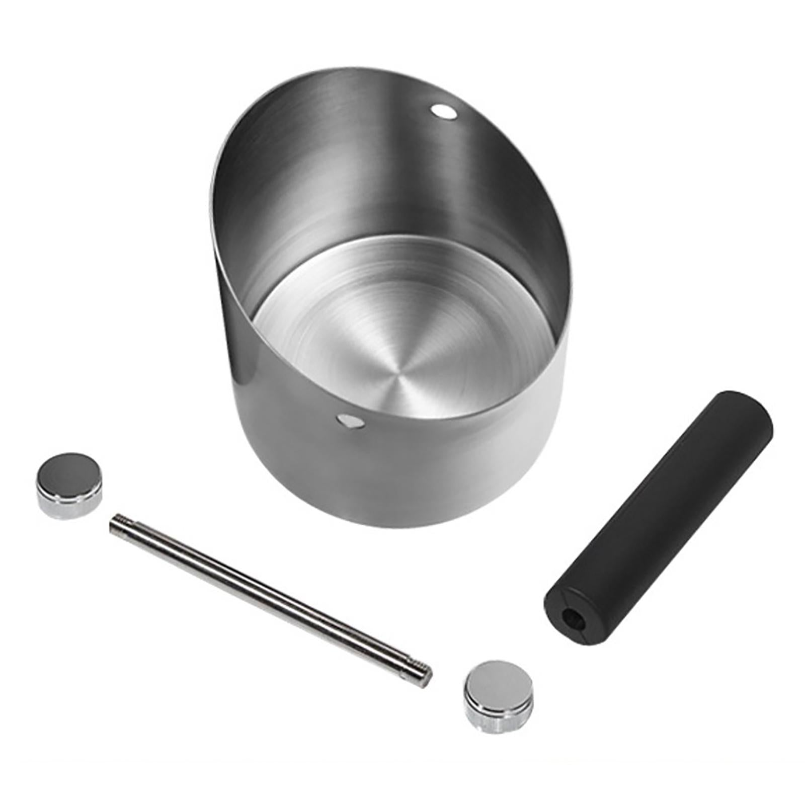 Coffee Knock Box with Removable Knock Bar for Coffee Grounds Coffee Tools Silver