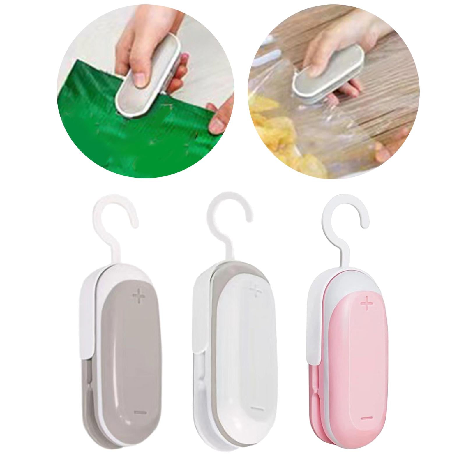 2Pcs 2in1 Portable Mini Heat Sealing Machine Sealer Packing Plastic Bag Tool Gray